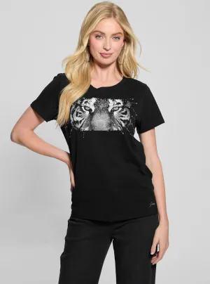 Eco Black Tiger Eyes T-Shirt