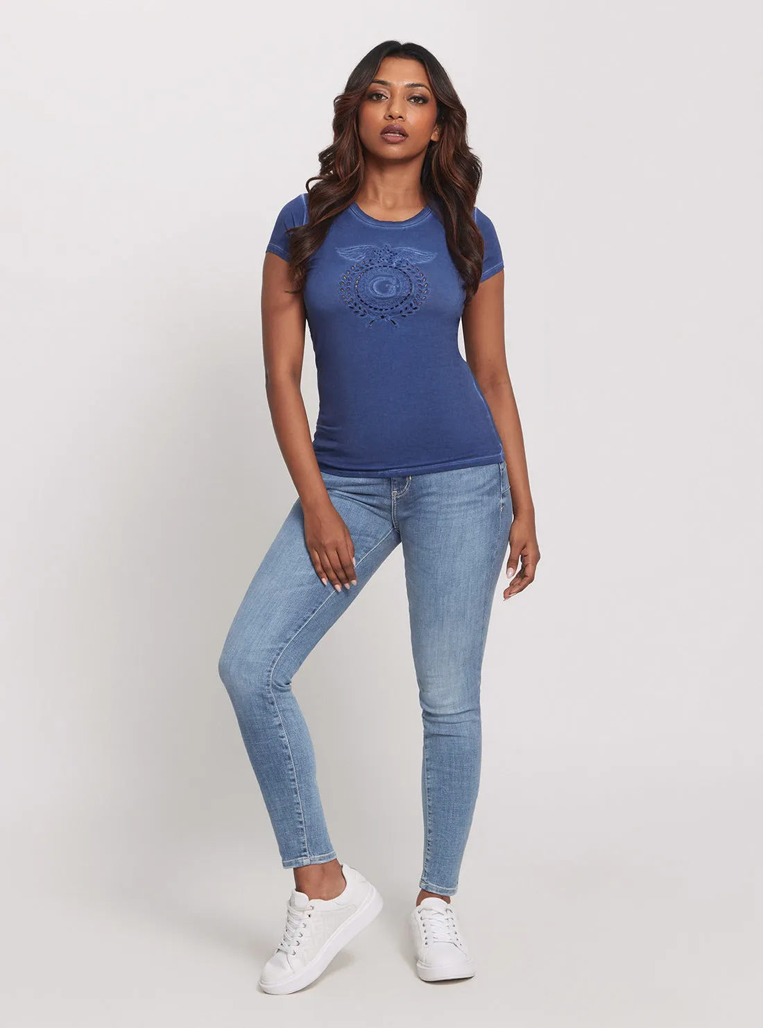 Eco Blue G-Crest Eyelet Logo T-Shirt