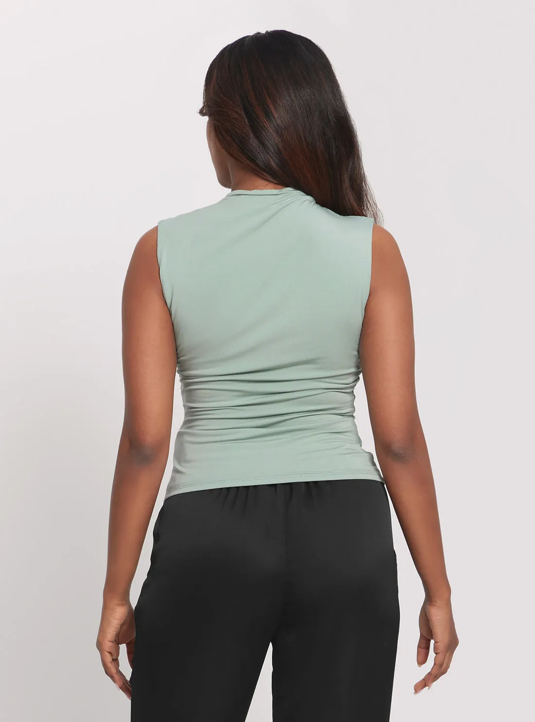 Eco Green Funnel Neck Marla Top