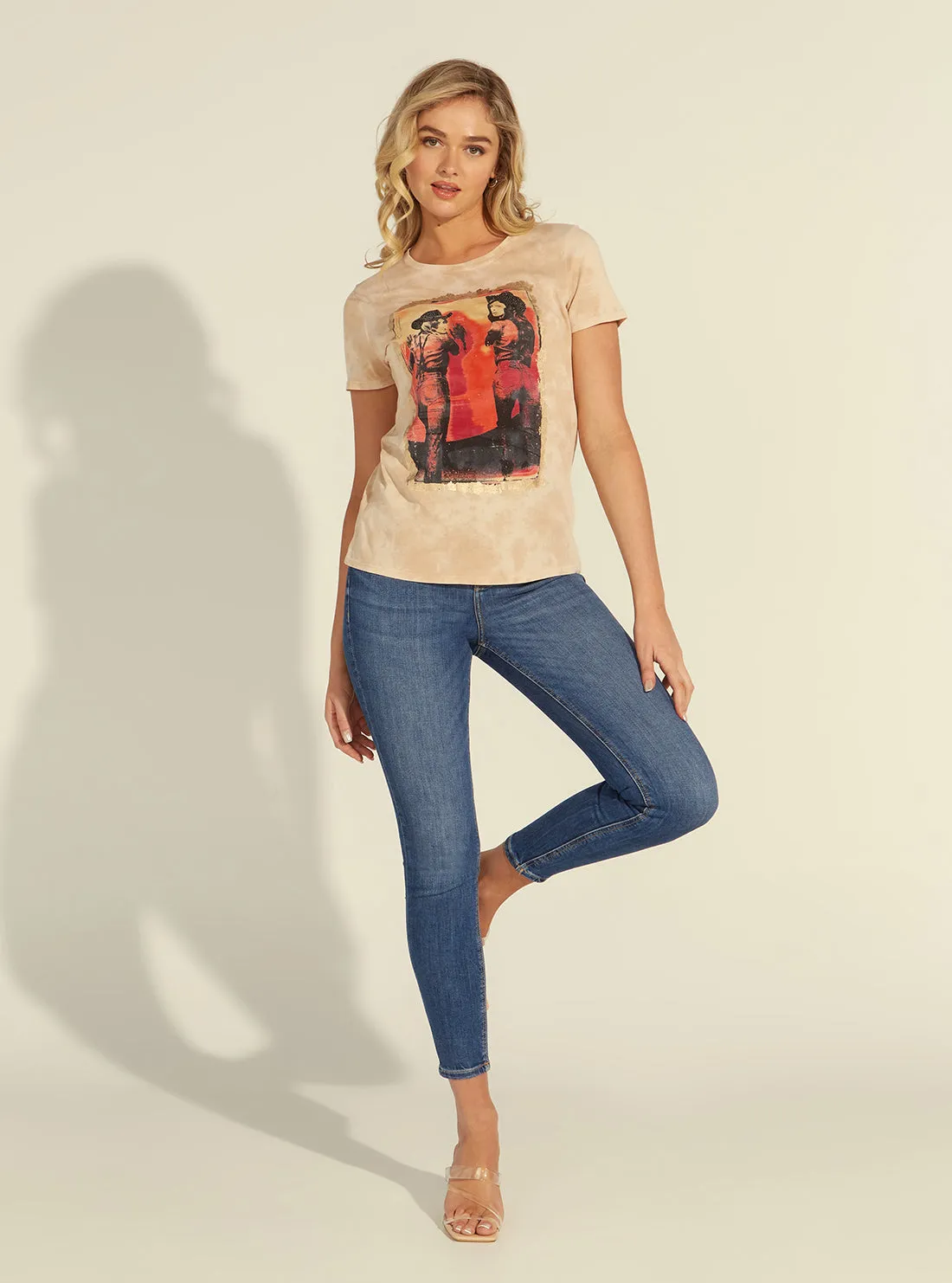 Eco Tea Wash Multi Rhinestone Cowgirl Esy T-Shirt