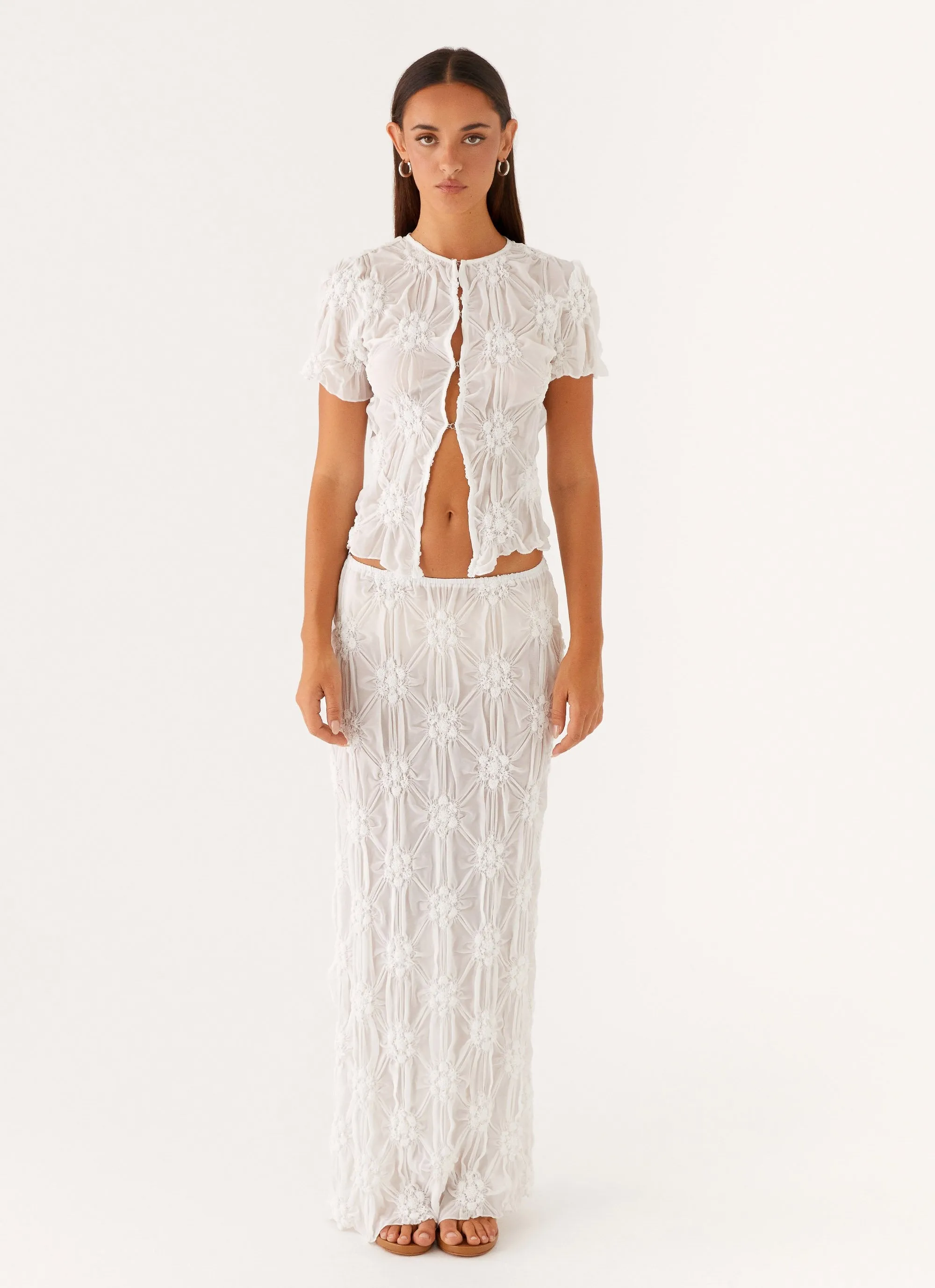 Effortlessly Low Rise Maxi Skirt - Ivory