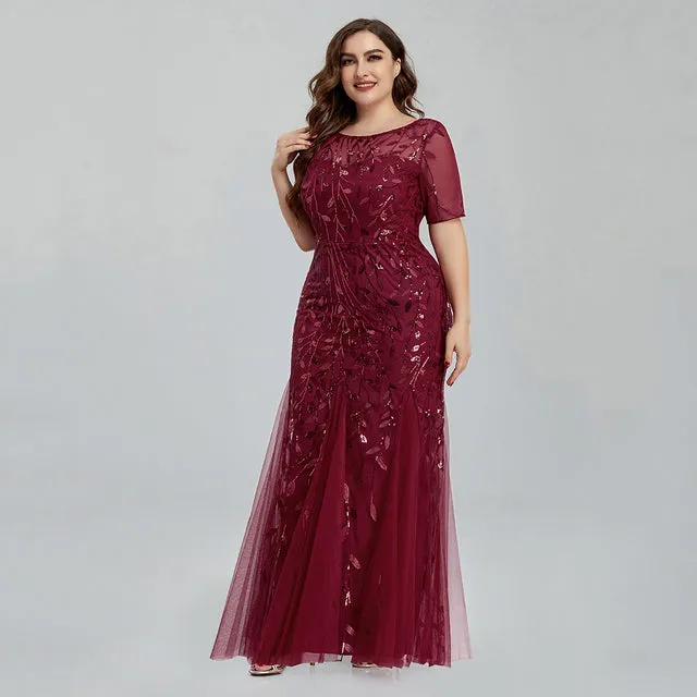 Elegant Party Sequin Mesh Formal Evening Tulle Dresses