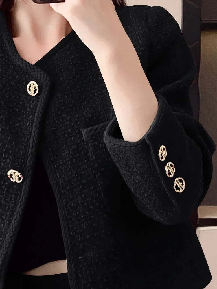 Elegant Women Short Coat Skirt Suit