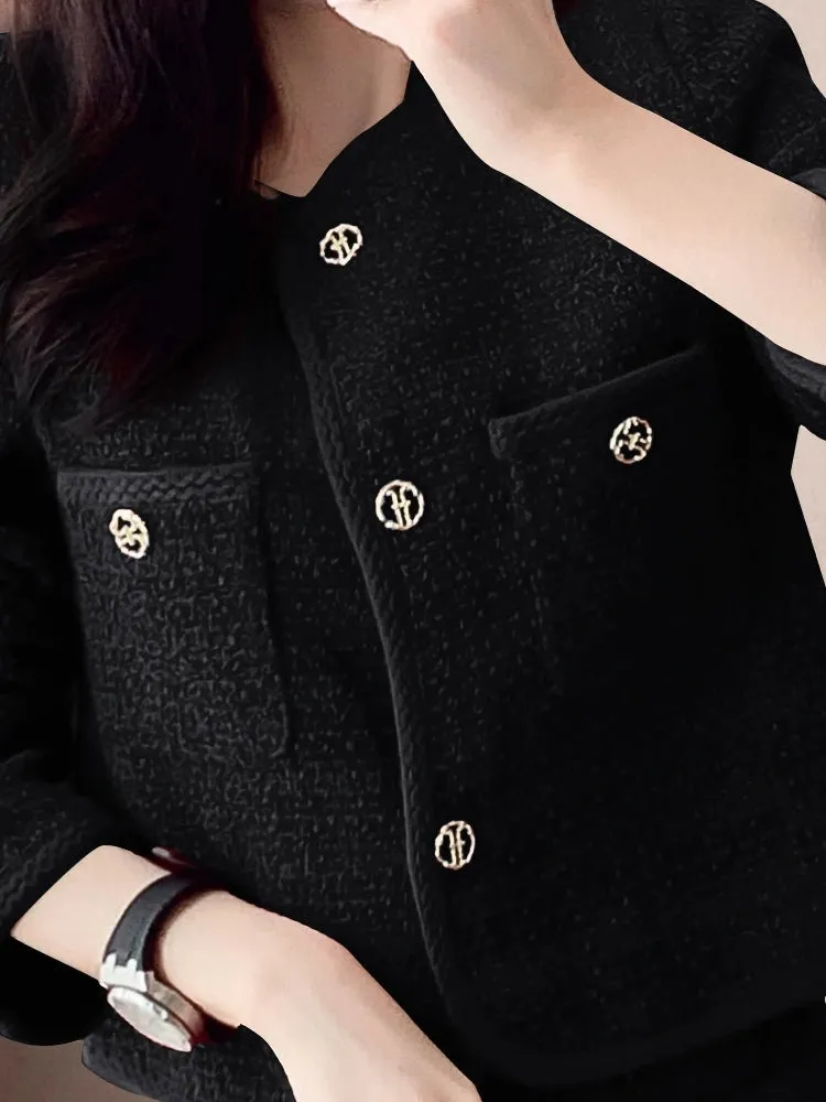 Elegant Women Short Coat Skirt Suit