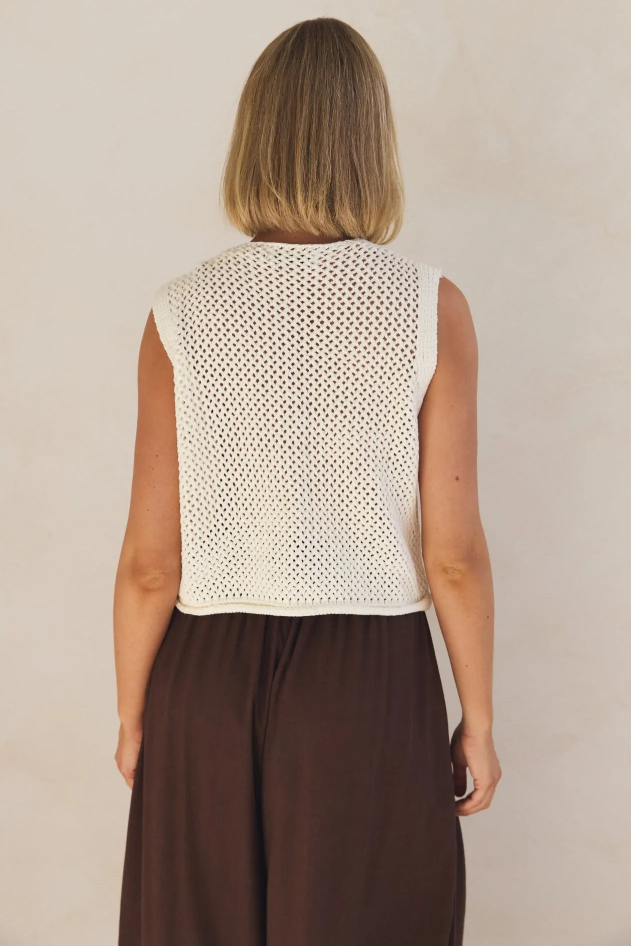 Elizabeth Knit Vest (Cream)