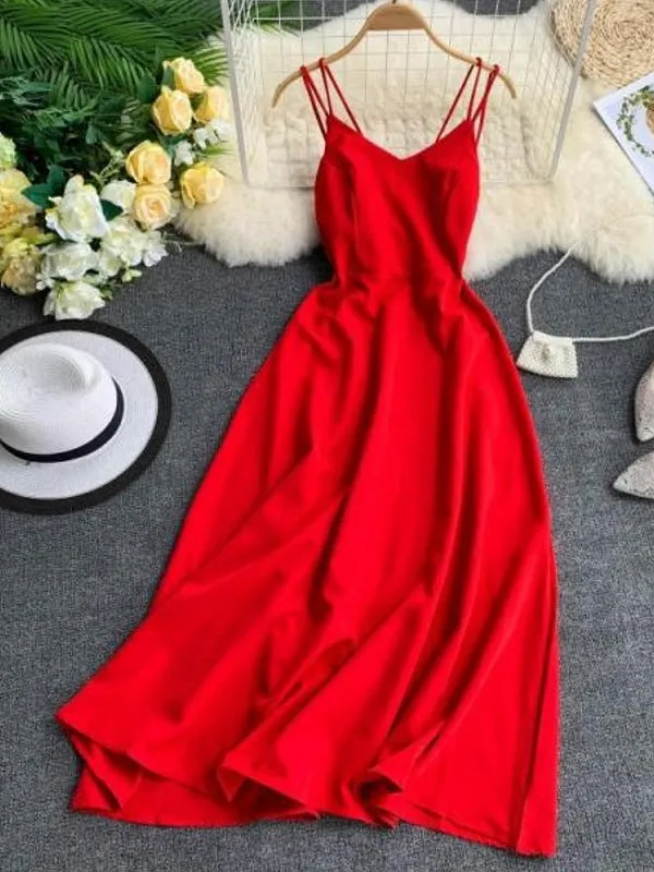 Emerald Green Maxi Dress Cotton Strap Long Women In Sexy Dress