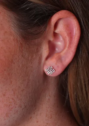 Endless Knot Silver Studs