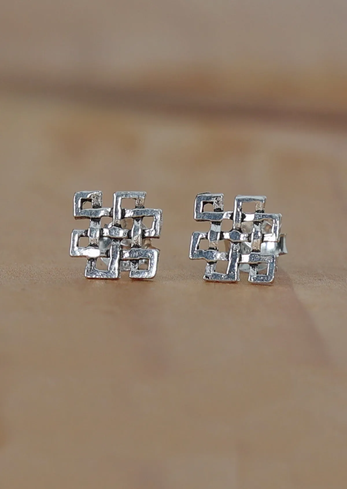 Endless Knot Silver Studs