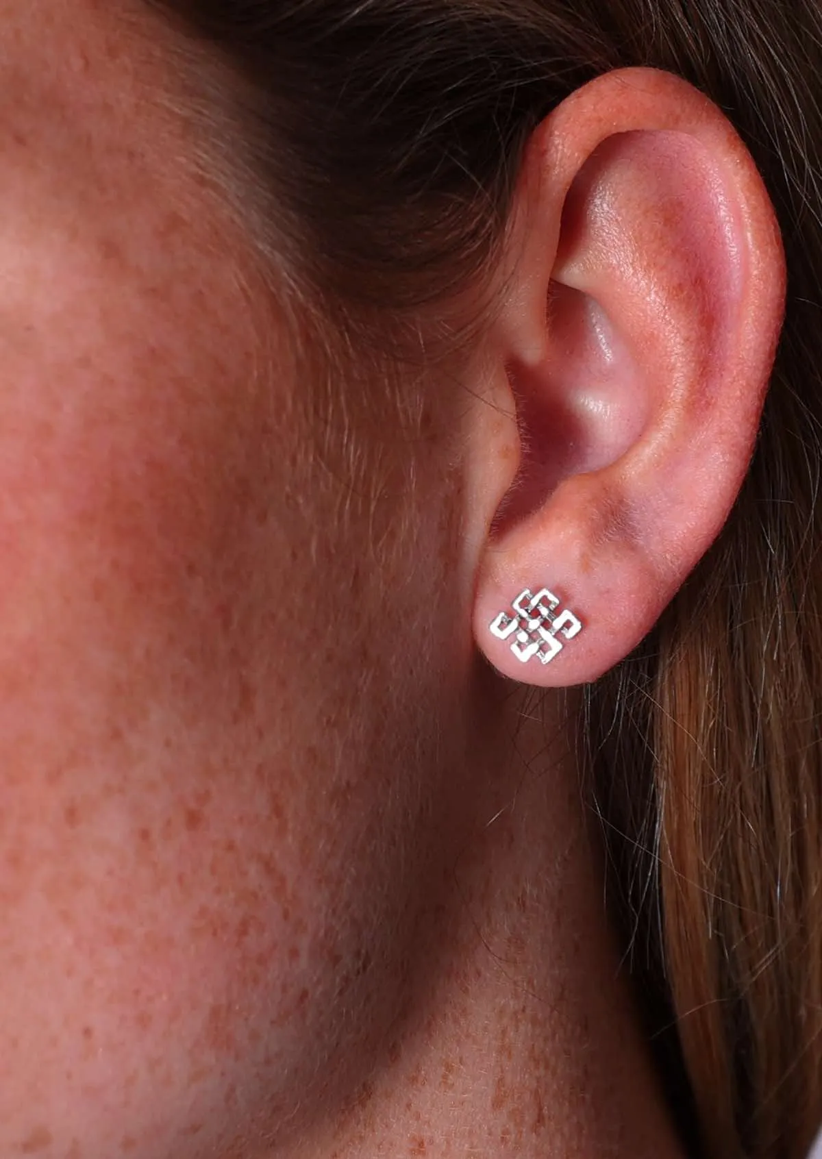 Endless Knot Silver Studs