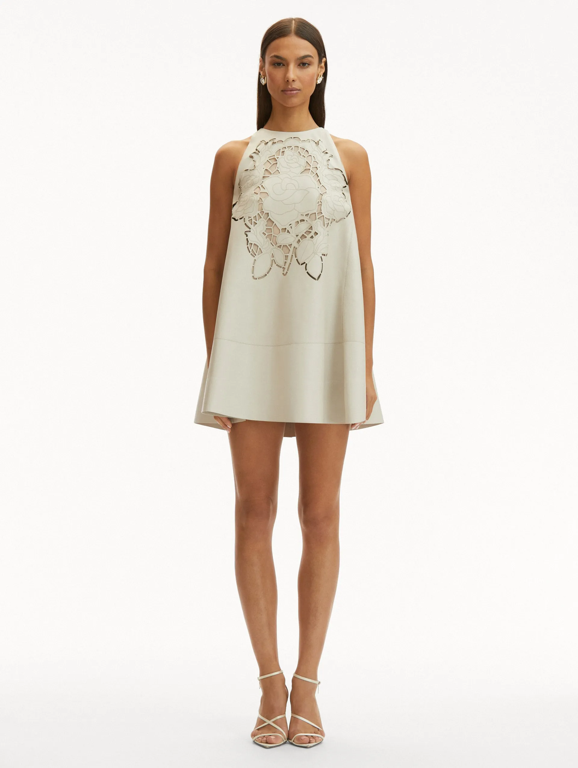 English Rose Cutout Leather Dress