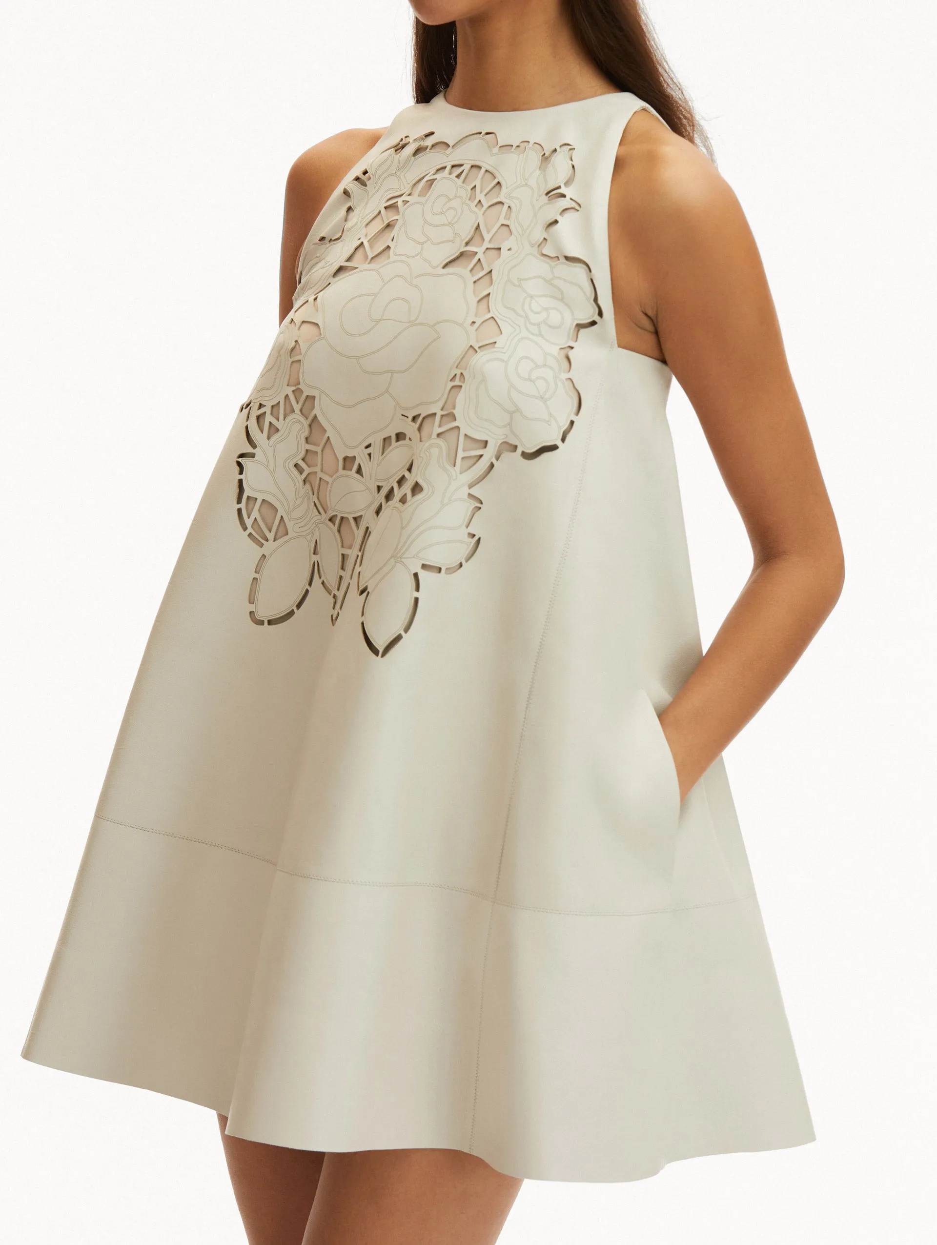 English Rose Cutout Leather Dress