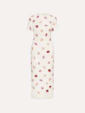 English Rose Embroidered Tweed Dress