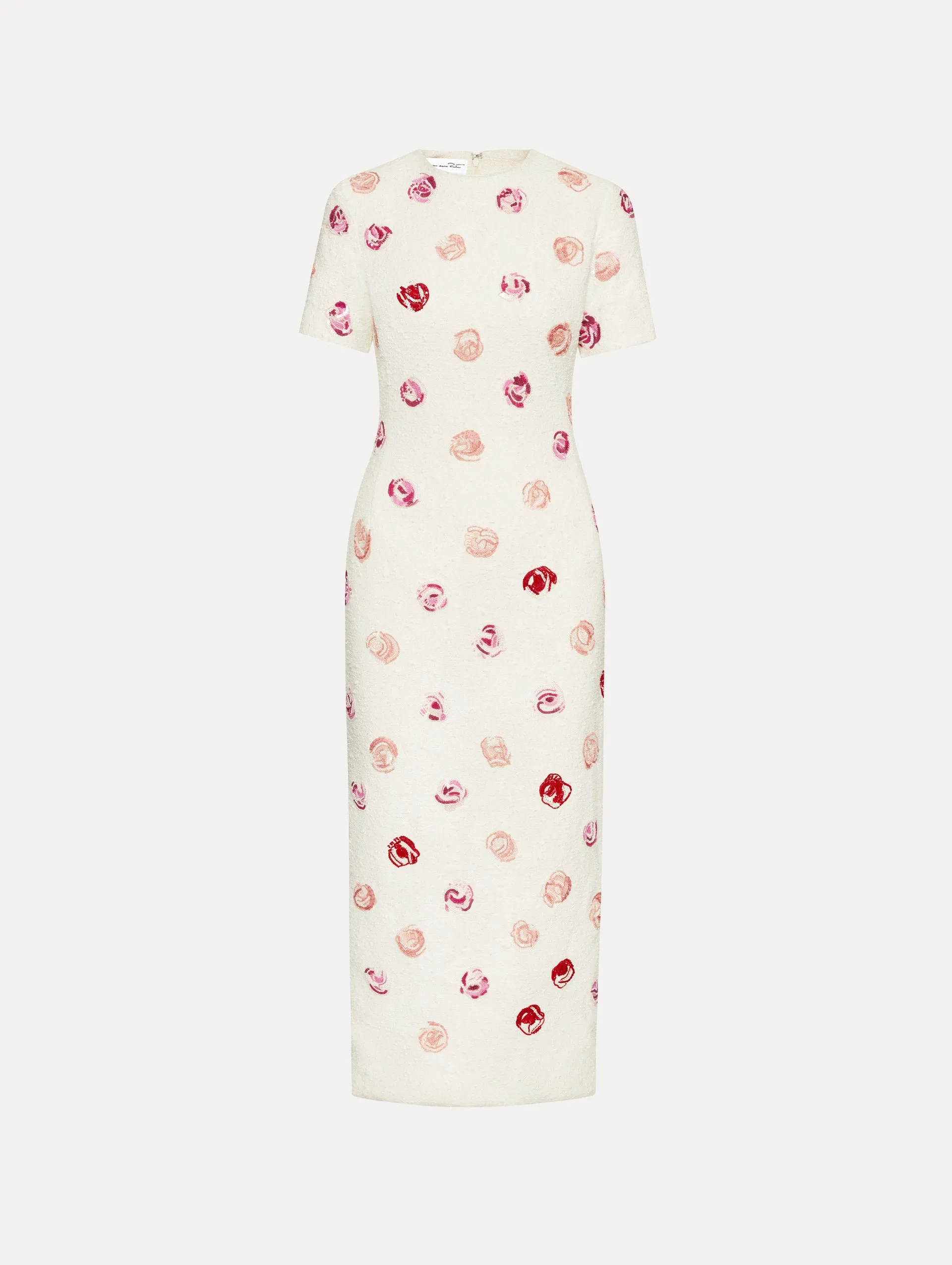 English Rose Embroidered Tweed Dress