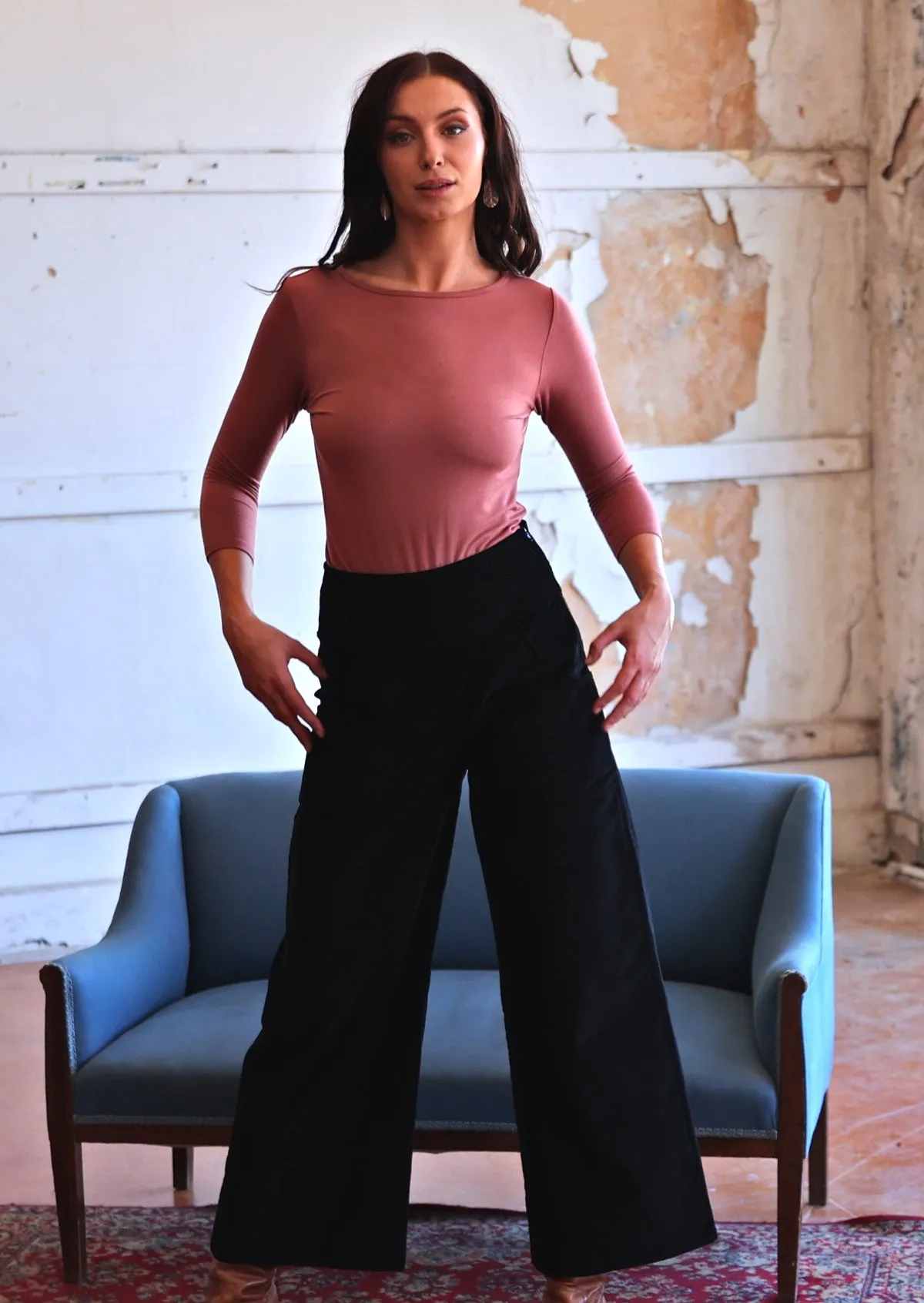 Esta Corduroy Pants Black