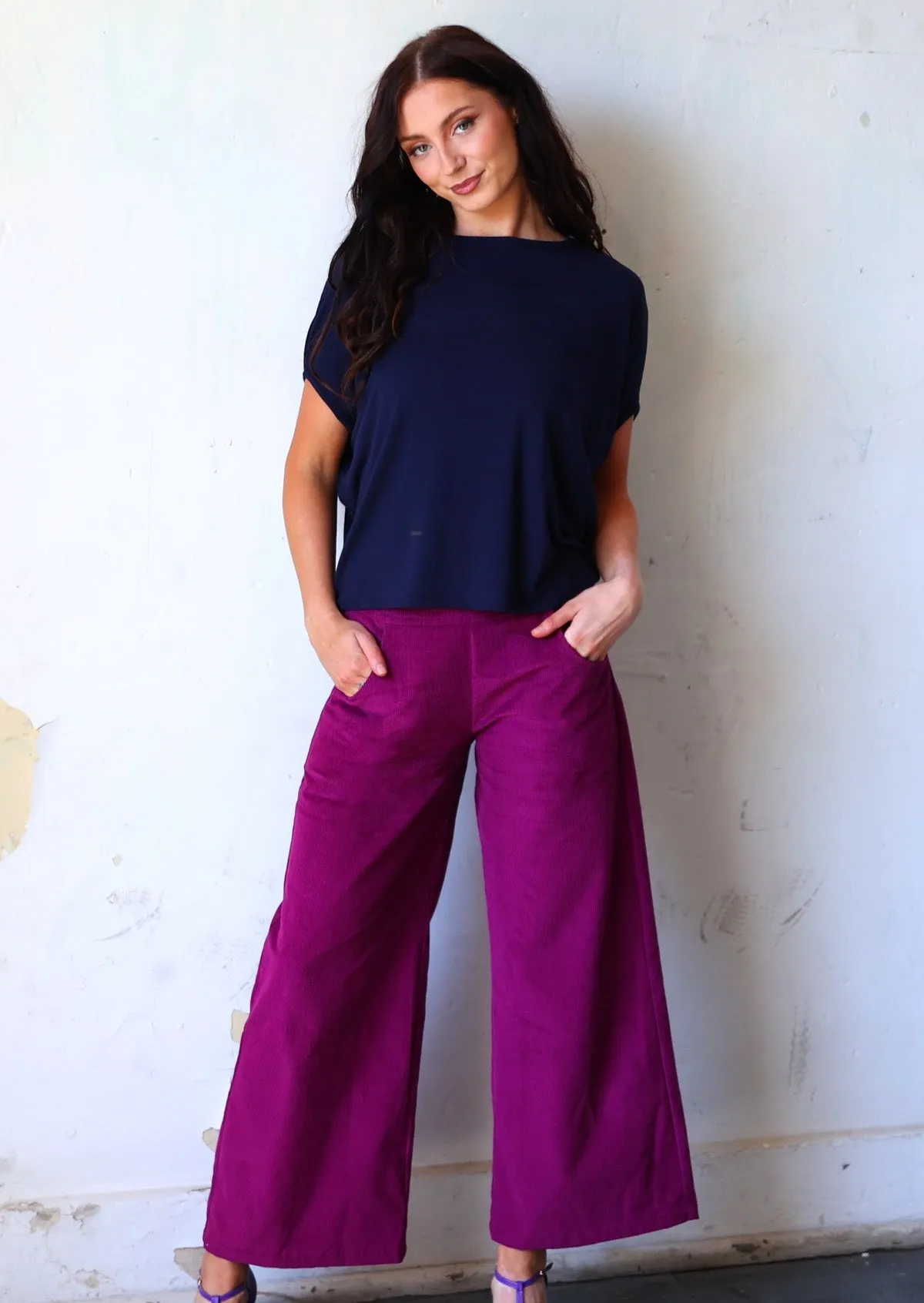 Esta Corduroy Pants Plum Caspia