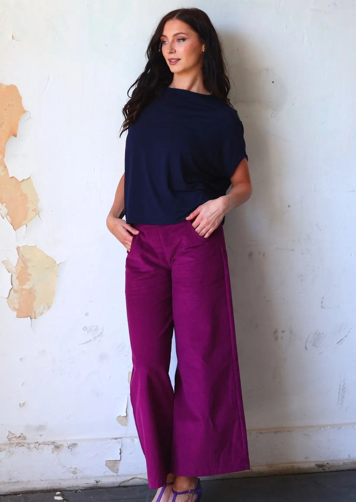 Esta Corduroy Pants Plum Caspia