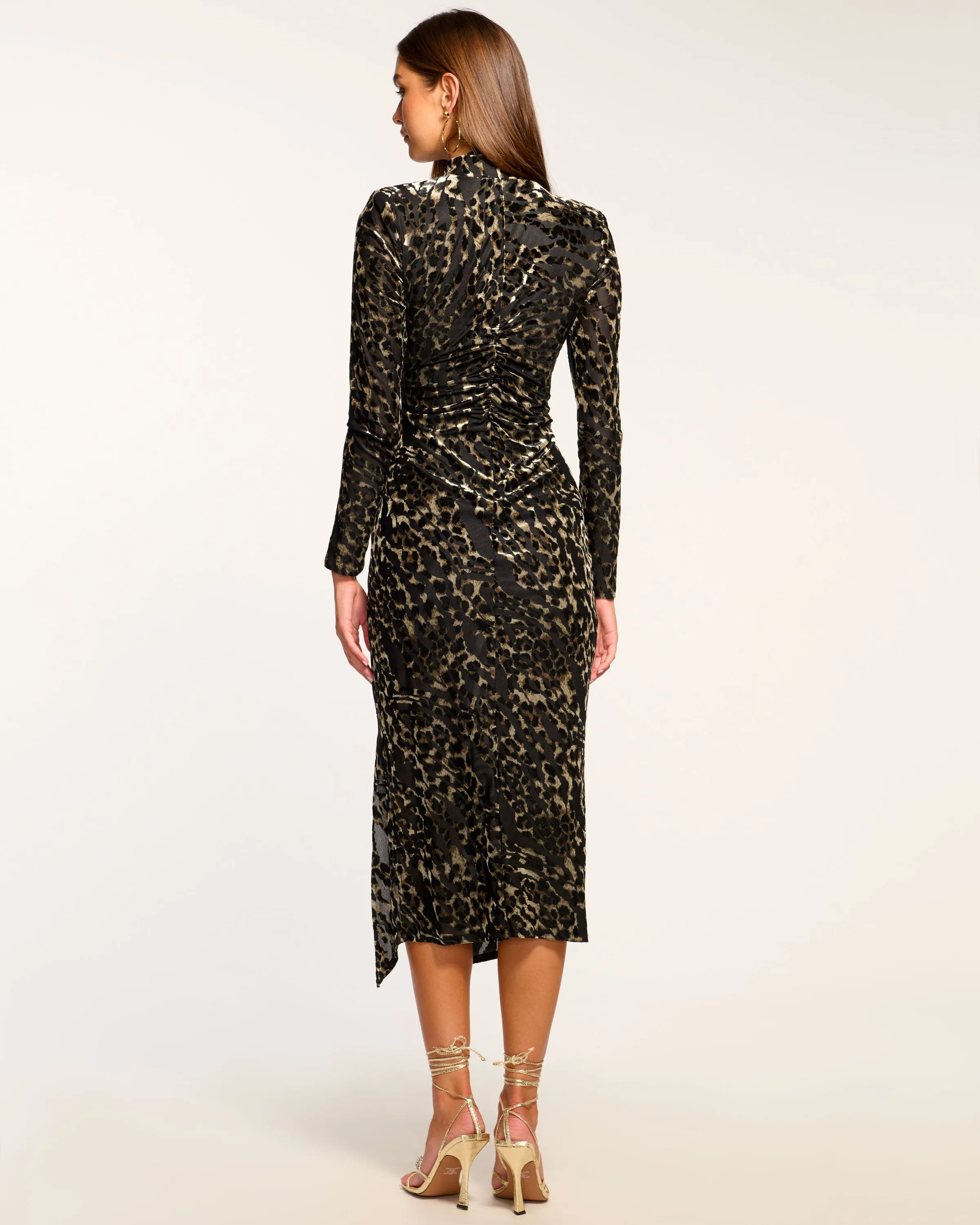 Eveline Mock Neck Midi Dress