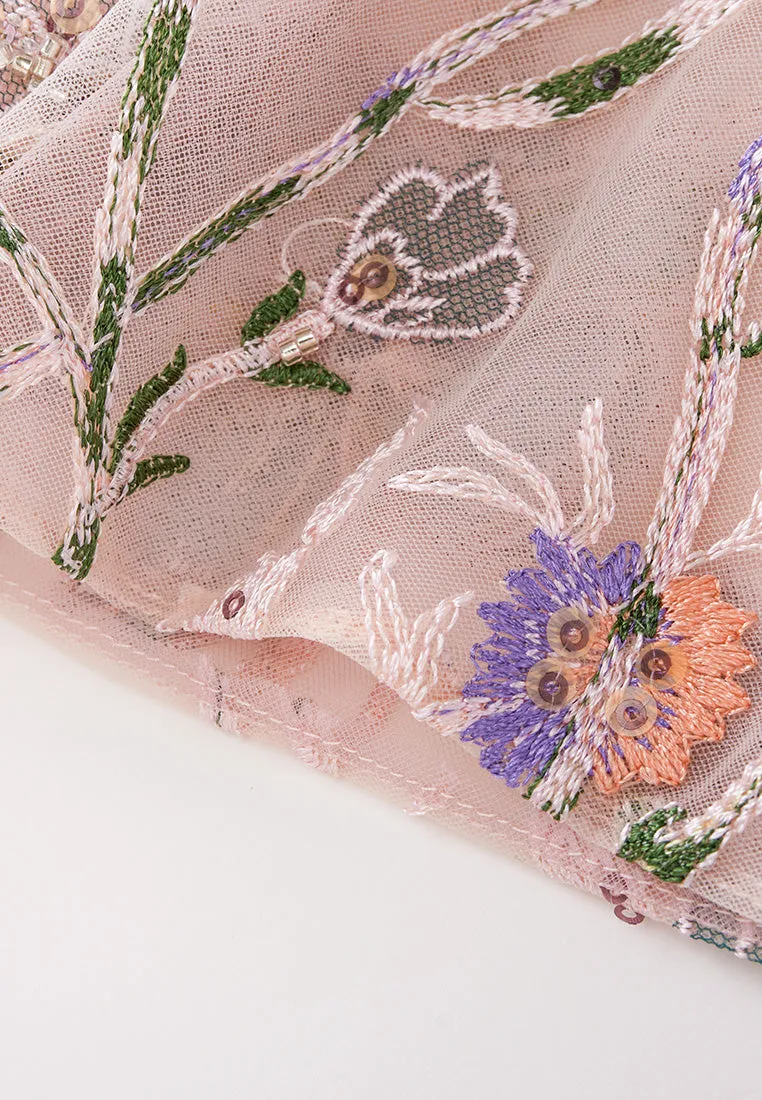 Fantasy Floral-appliqué Dress
