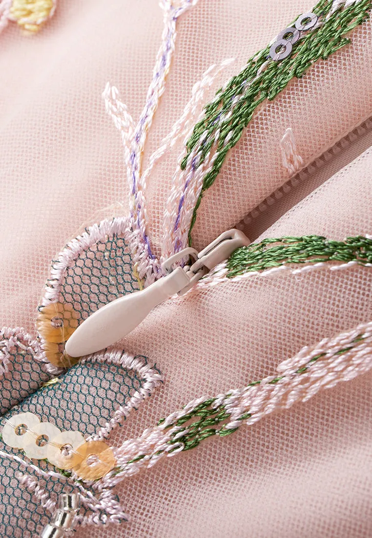 Fantasy Floral-appliqué Dress