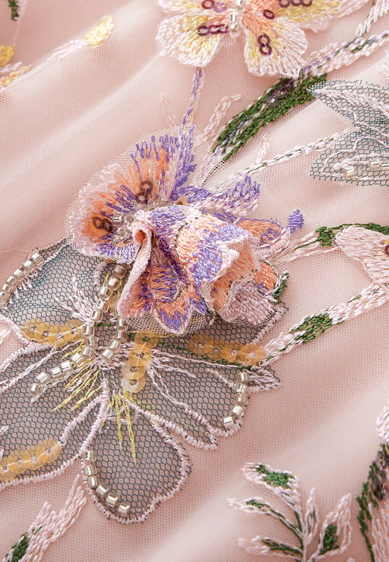 Fantasy Floral-appliqué Dress