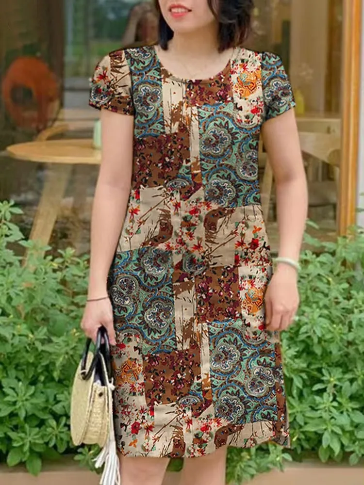 Floral Printed Mini Dress For Women
