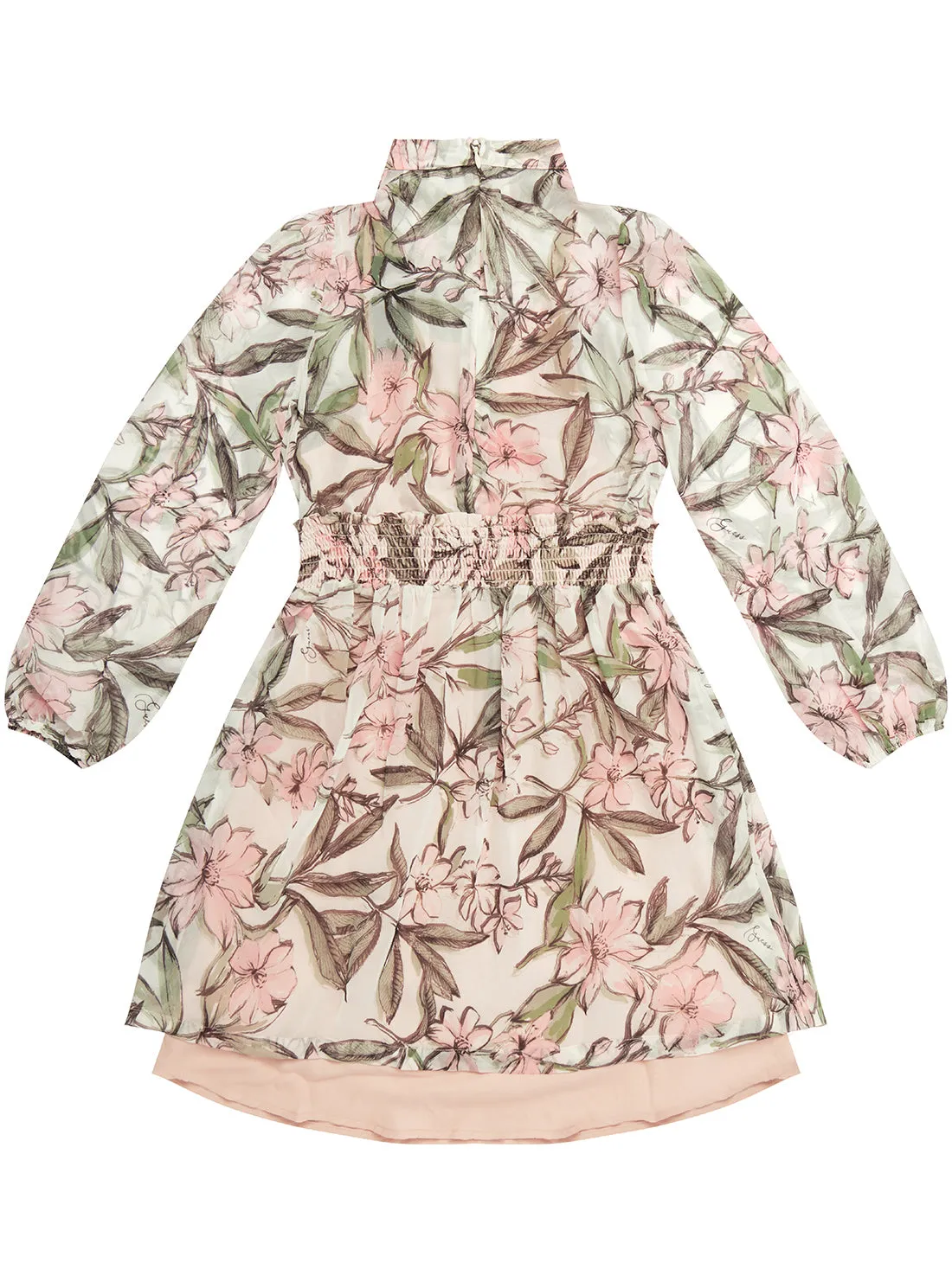 Flower Print Chiffon Long Sleeves Dress