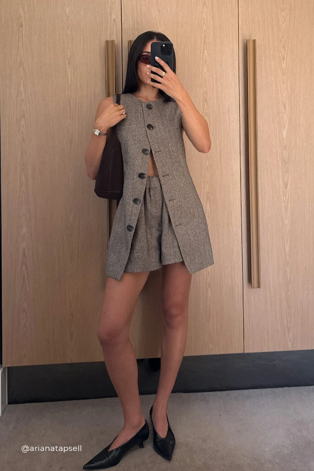 FRANKIE CHOC TWEED TUNIC VEST