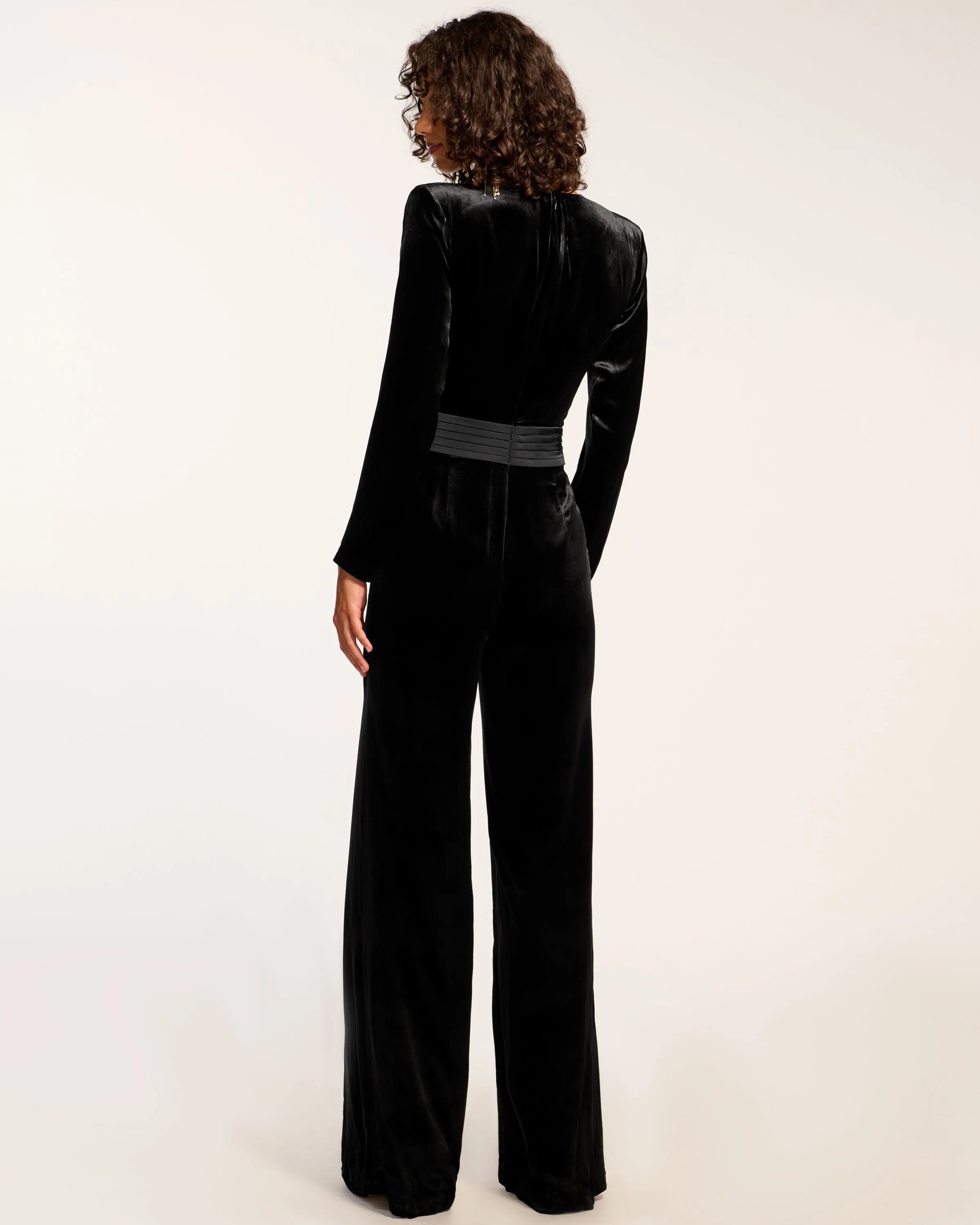 Gabriel Velvet Plunging Jumpsuit