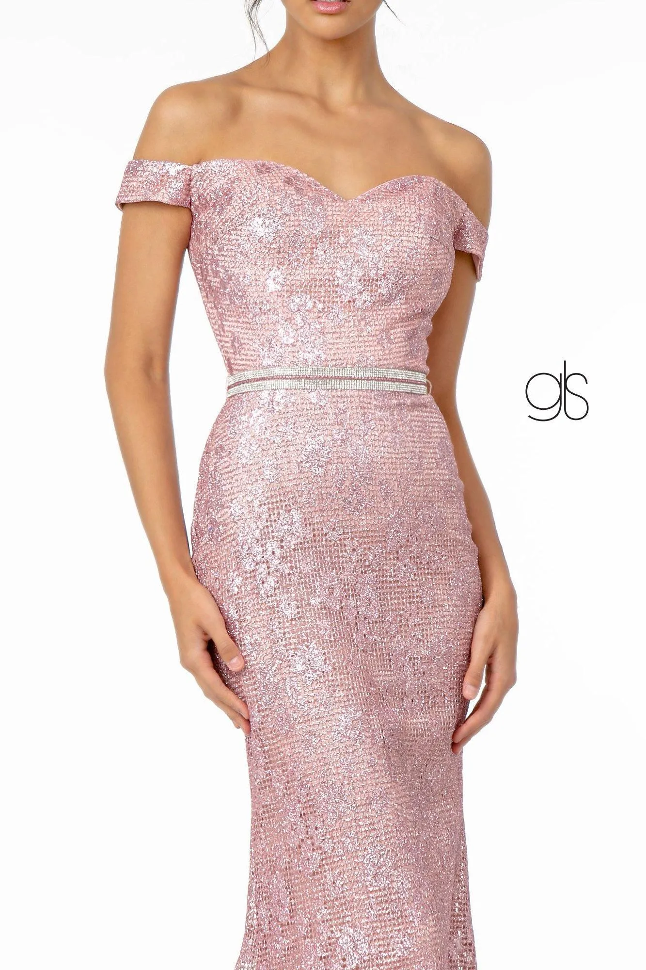 Glitter Netting Mermaid Long Prom Dress Sale