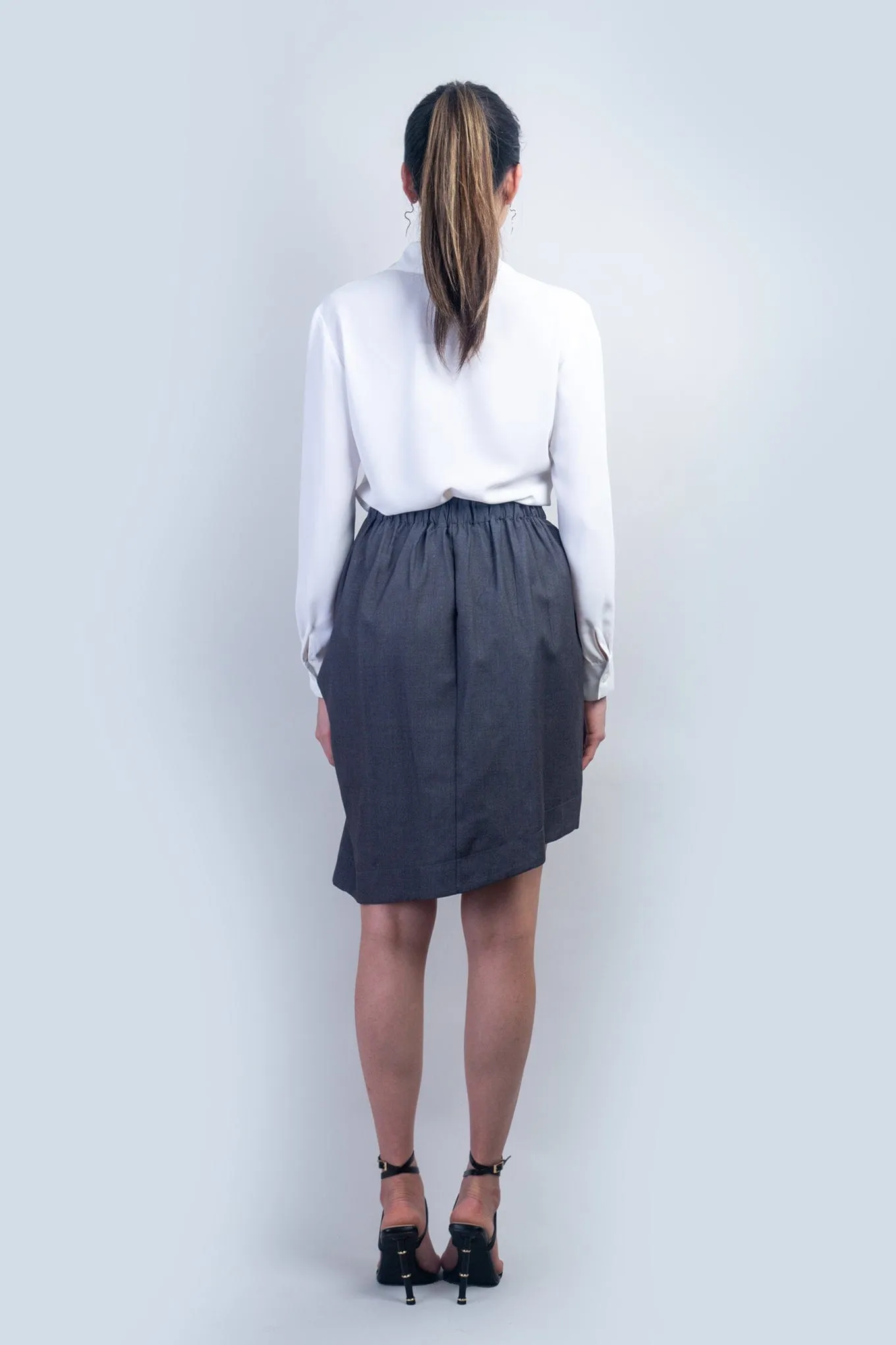 Grey Drape Pins and Charms Skirt