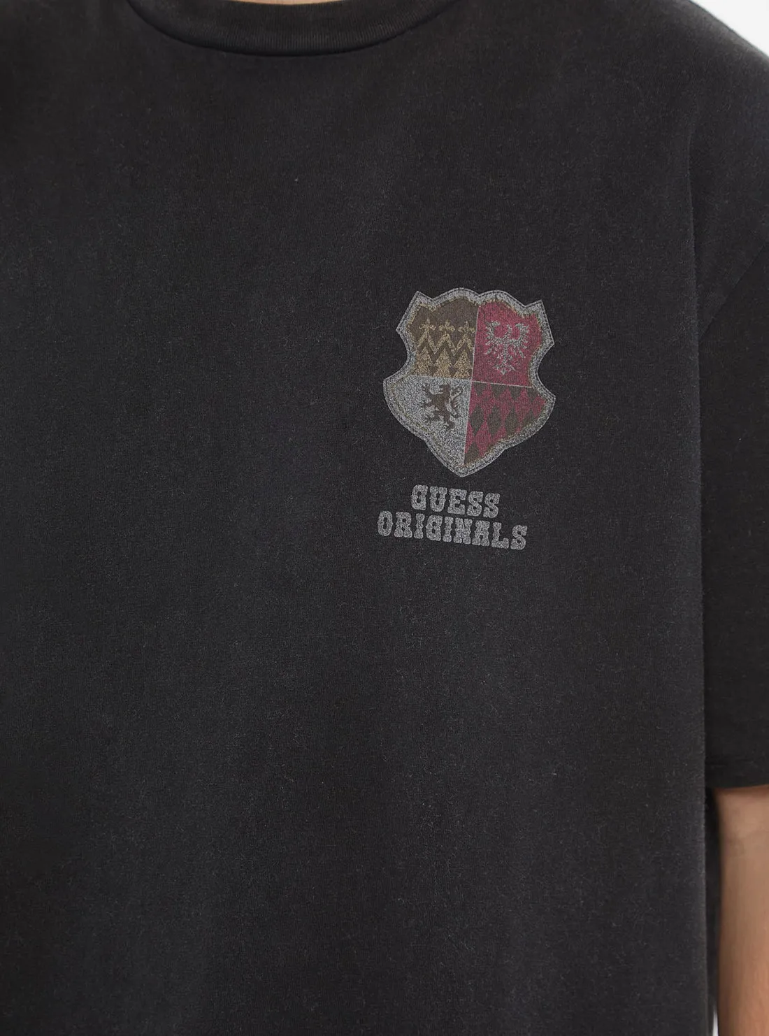 Guess Originals Black Varsity Graphic T-Shirt