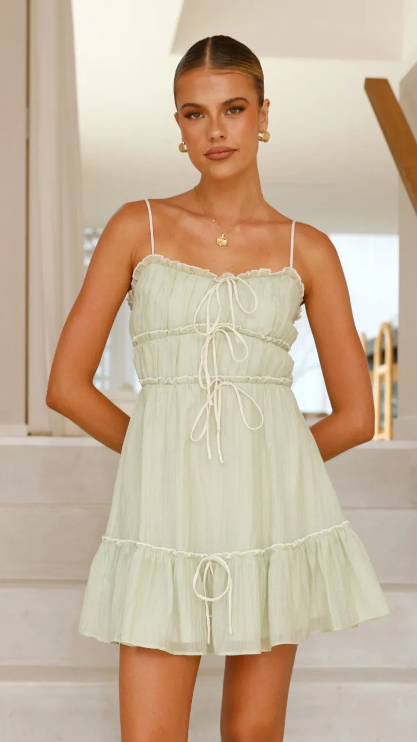 Halo Mini Dress - Sage
