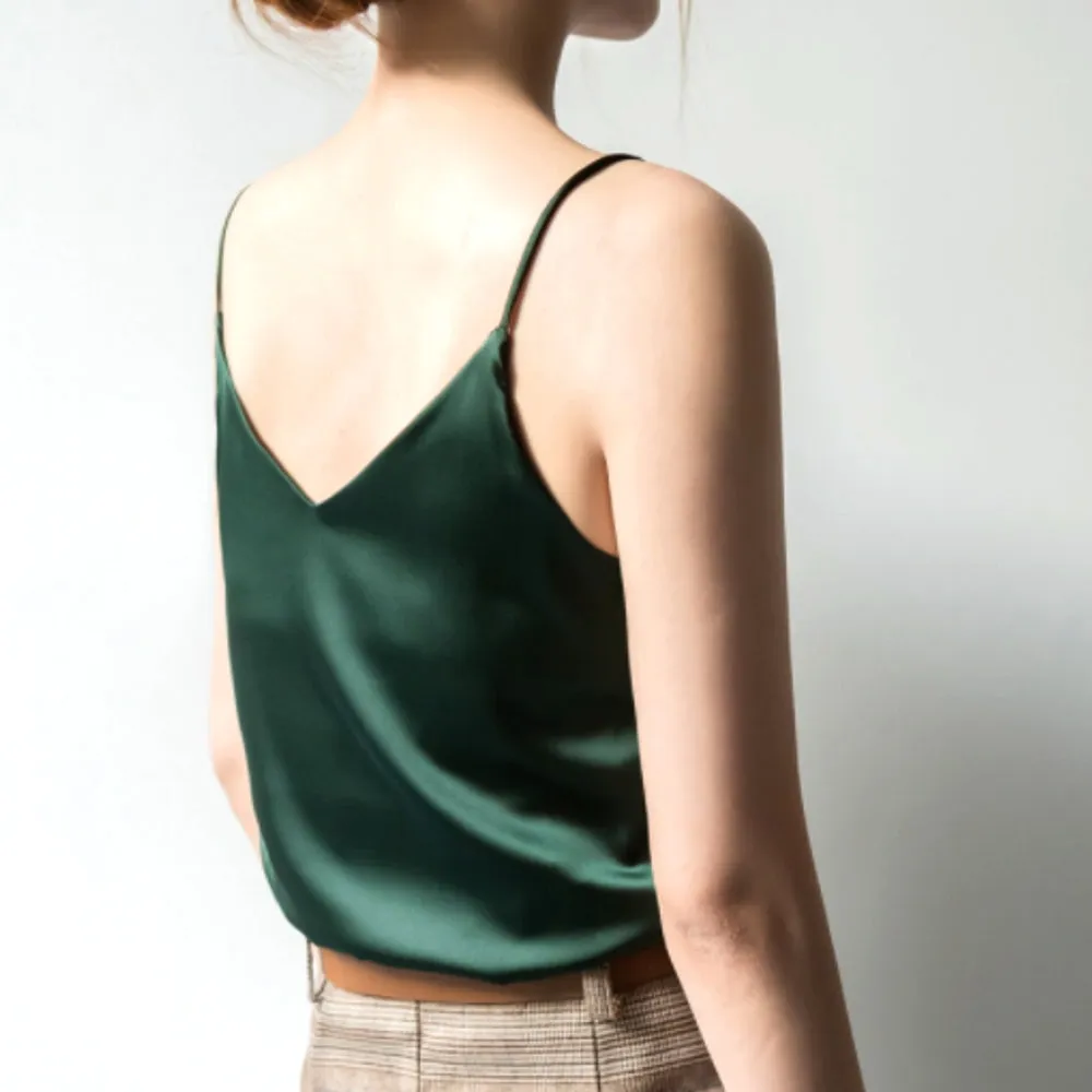 Halter Sexy V-neck Camisole Ladies Silk Camisole
