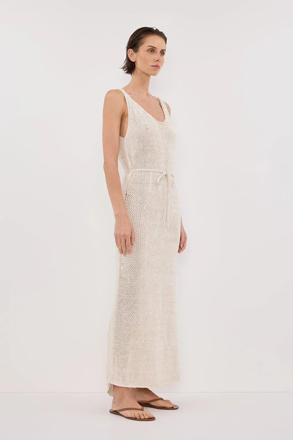 HEIDI CREAM MARLE KNIT MAXI DRESS