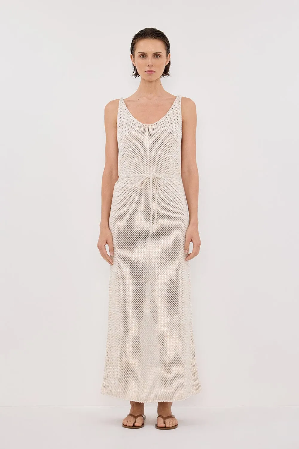 HEIDI CREAM MARLE KNIT MAXI DRESS