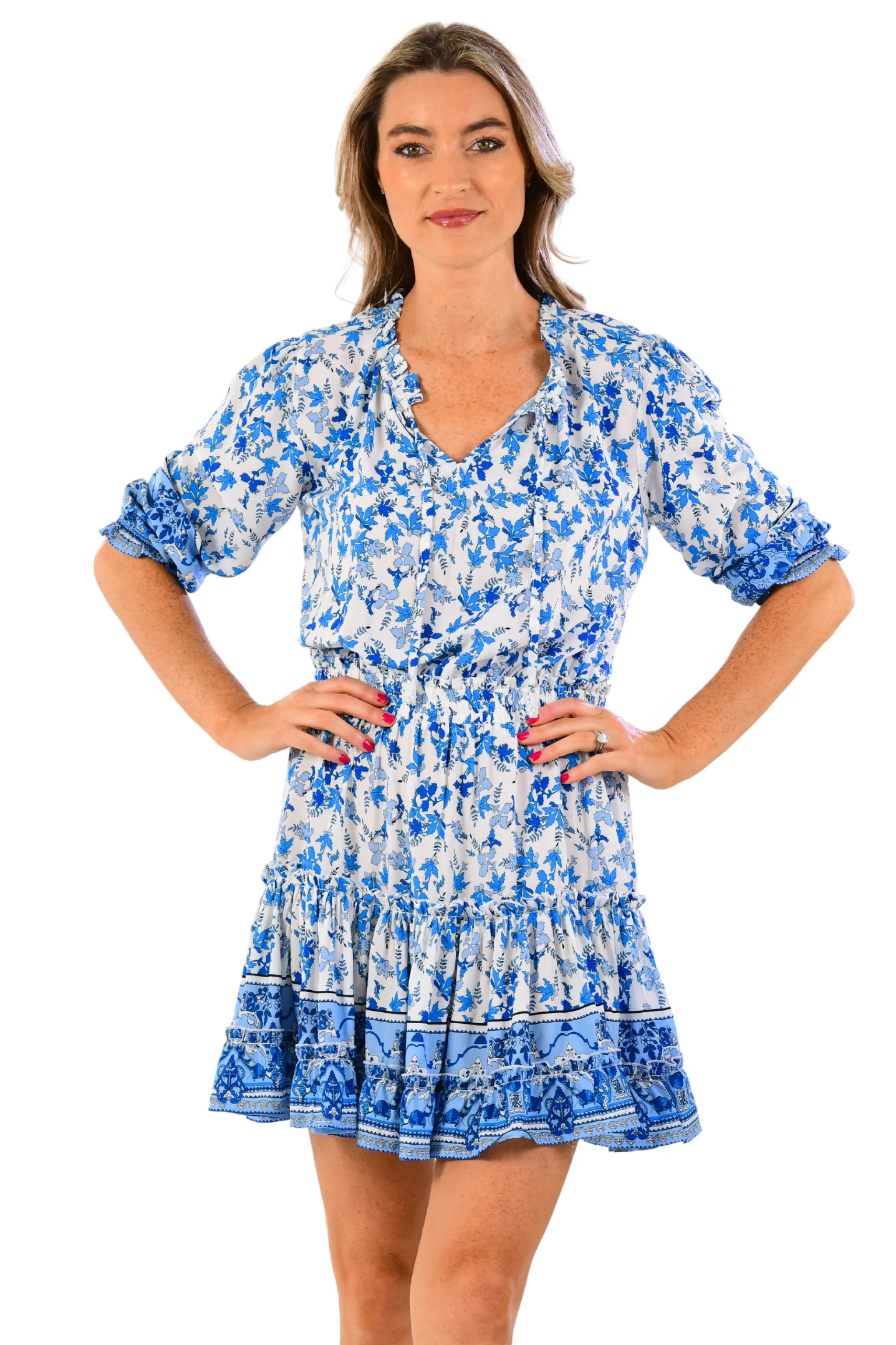 Ibiza Dress / Cobalt Floral