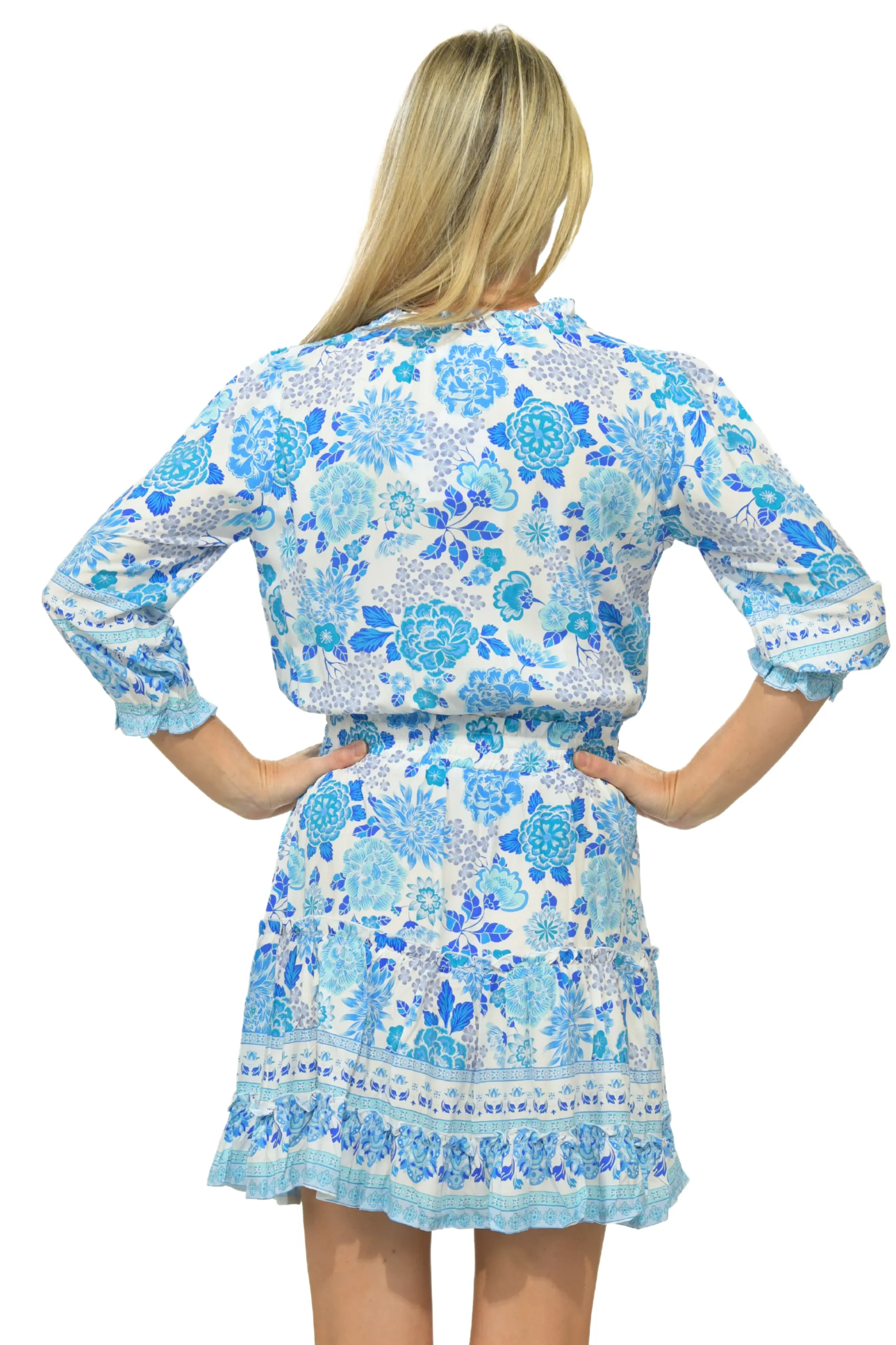 Ibiza Dress / Cobalt Multi Floral