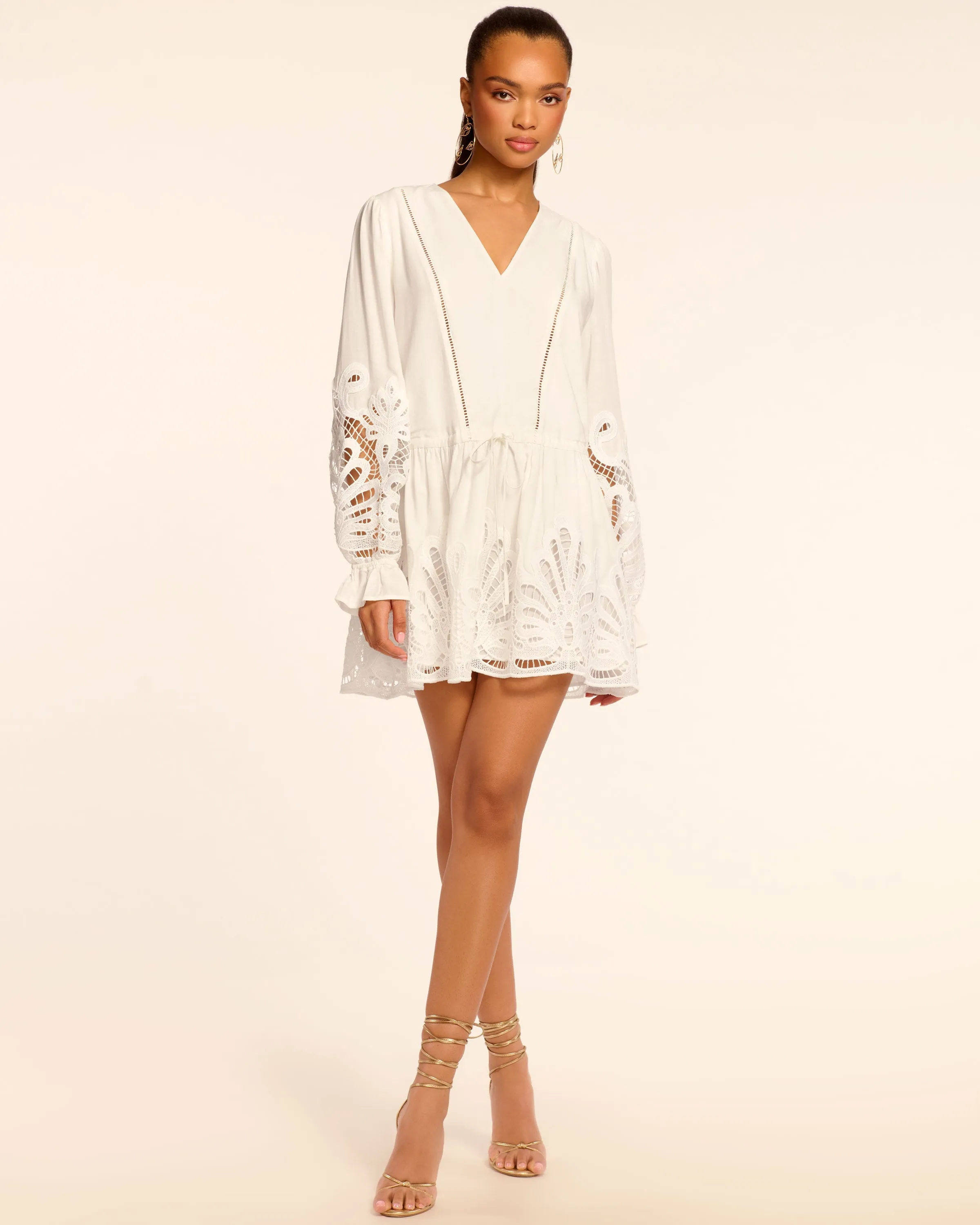 Ingrid Long Sleeve Eyelet Mini Dress