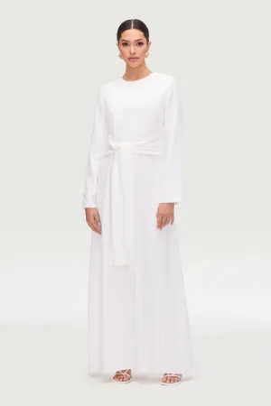 Isabella Tie Waist Maxi Dress - White