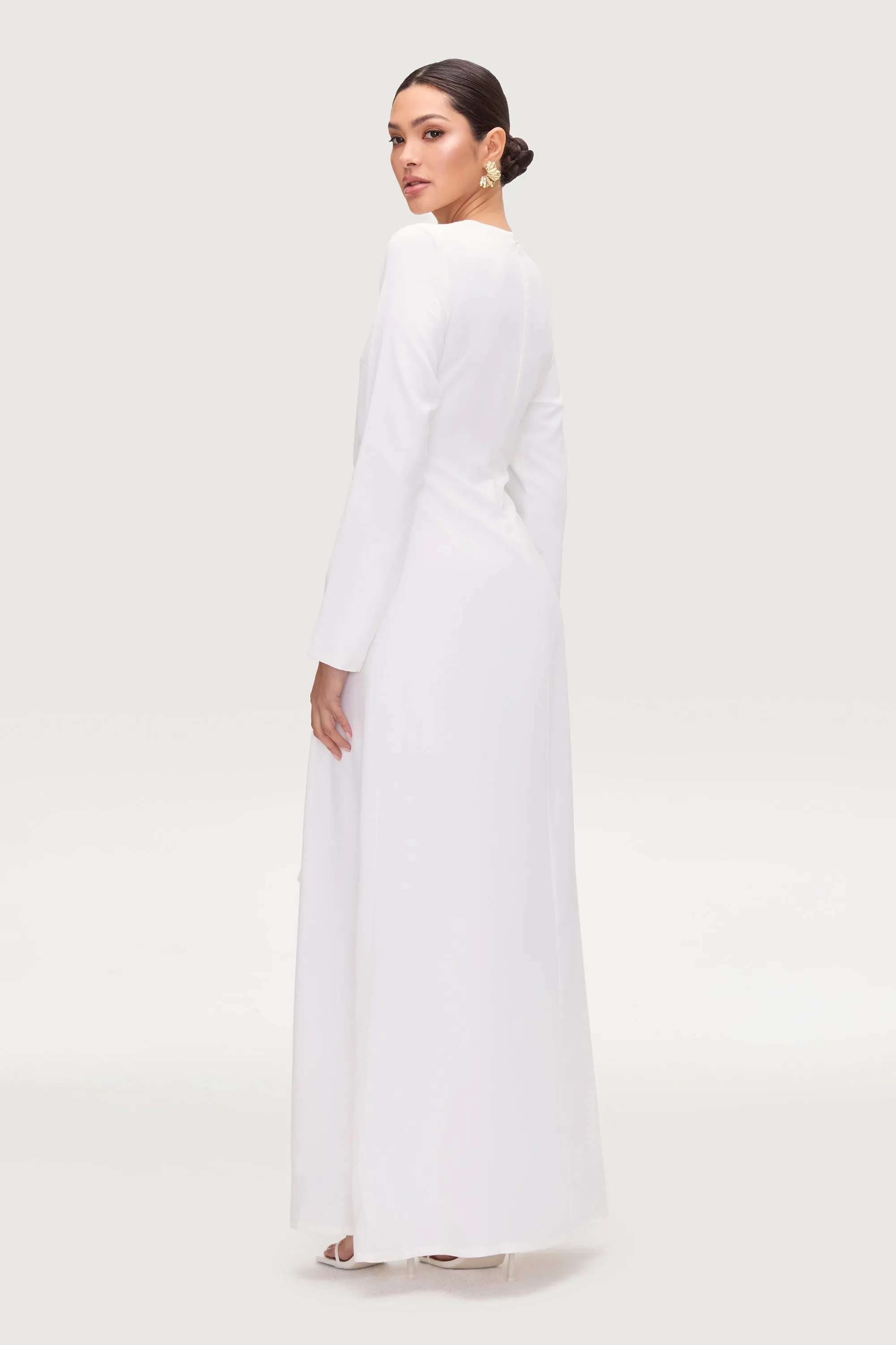 Isabella Tie Waist Maxi Dress - White