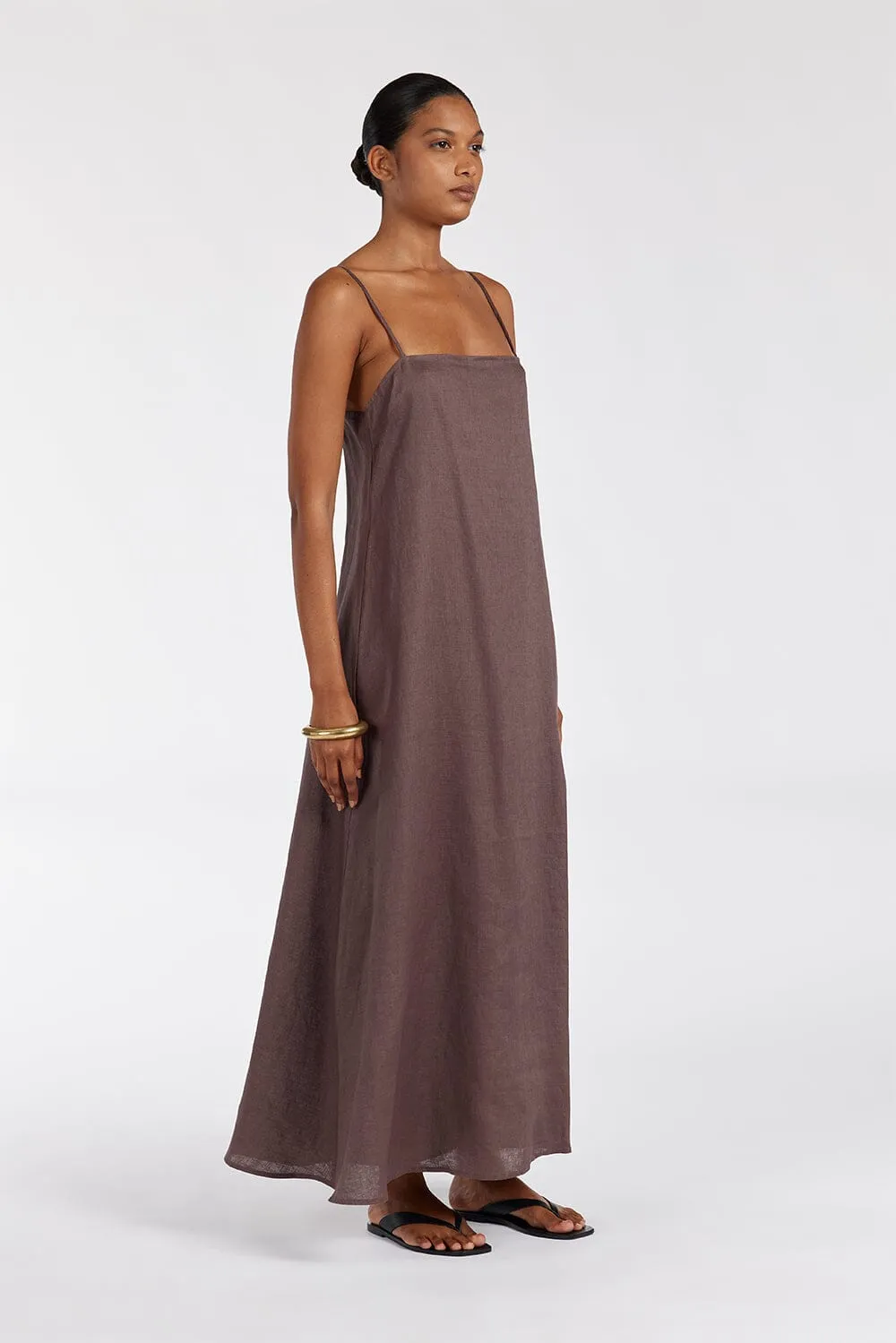 JEM CHOC LINEN MAXI DRESS