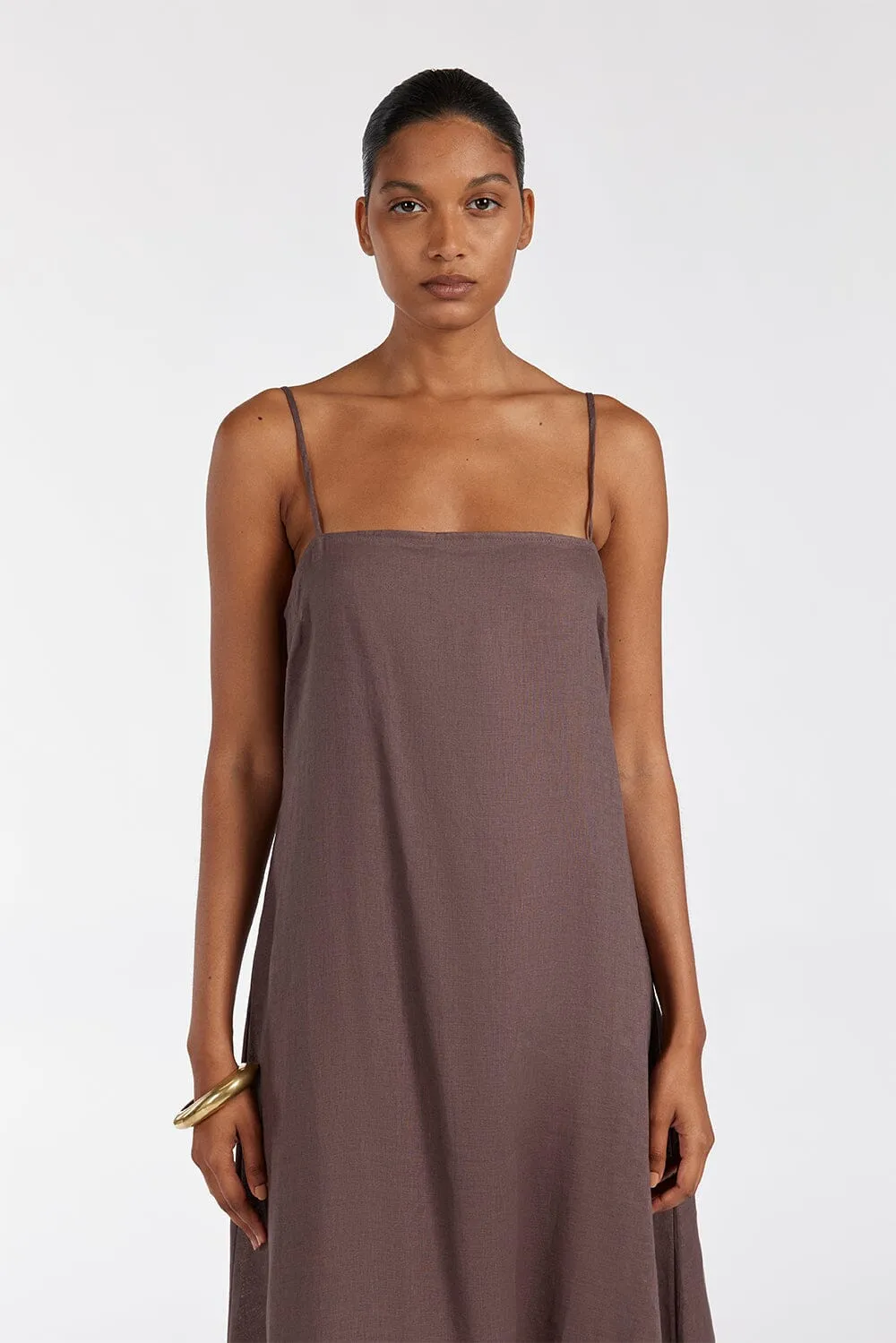 JEM CHOC LINEN MAXI DRESS