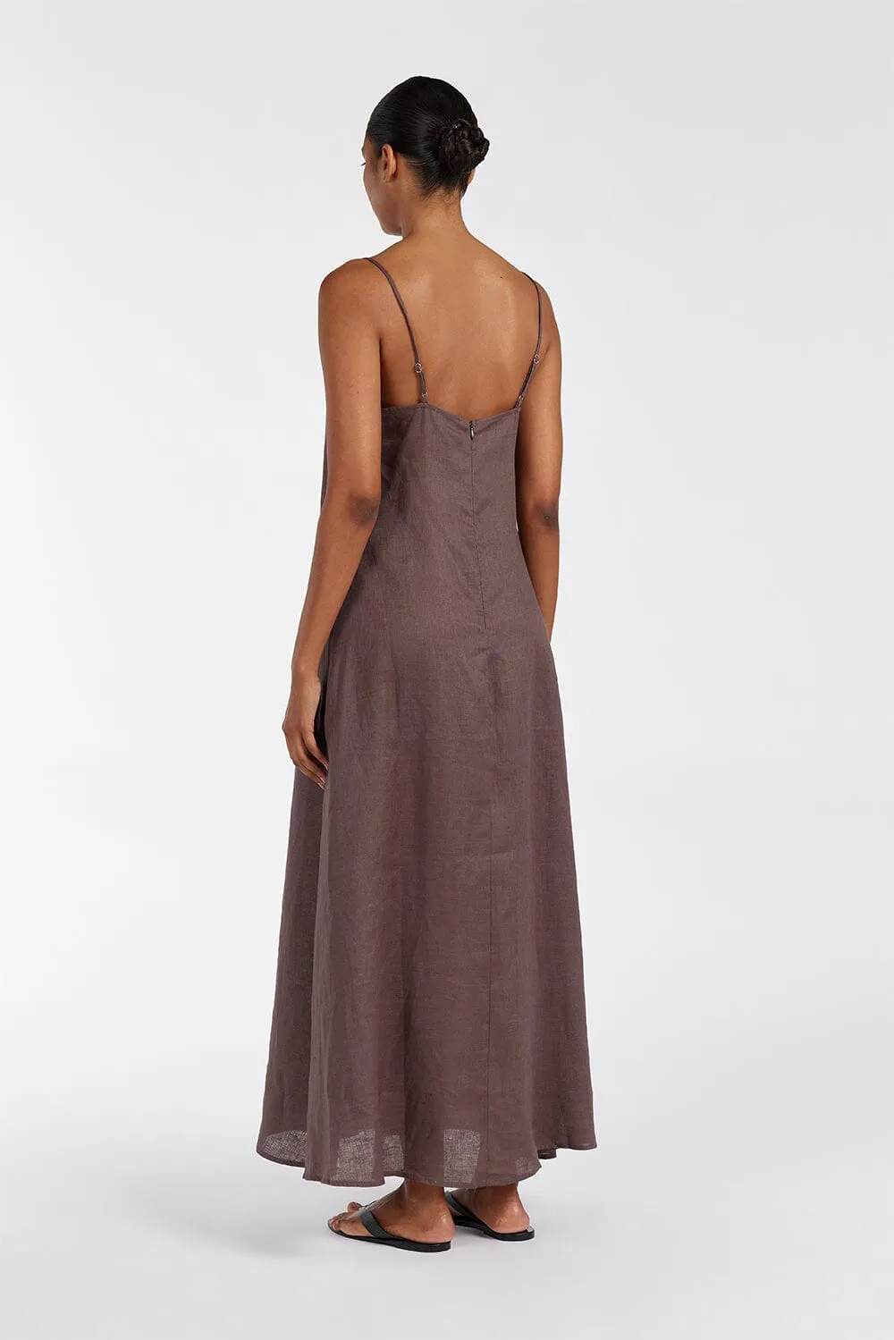 JEM CHOC LINEN MAXI DRESS