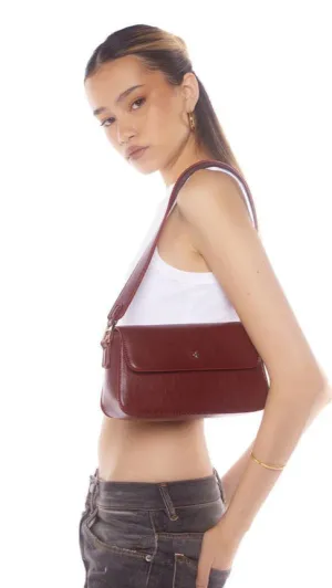 Jocelyn Shoulder Bag - Burgundy PU