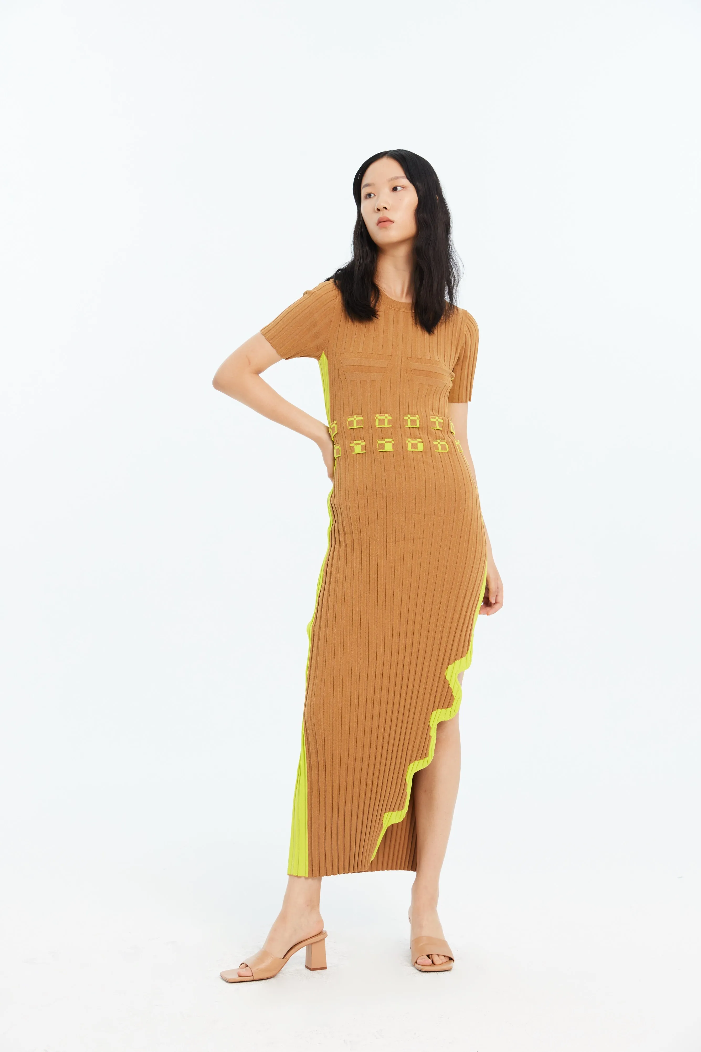 JODIE ECO PLEATED LONG DRESS