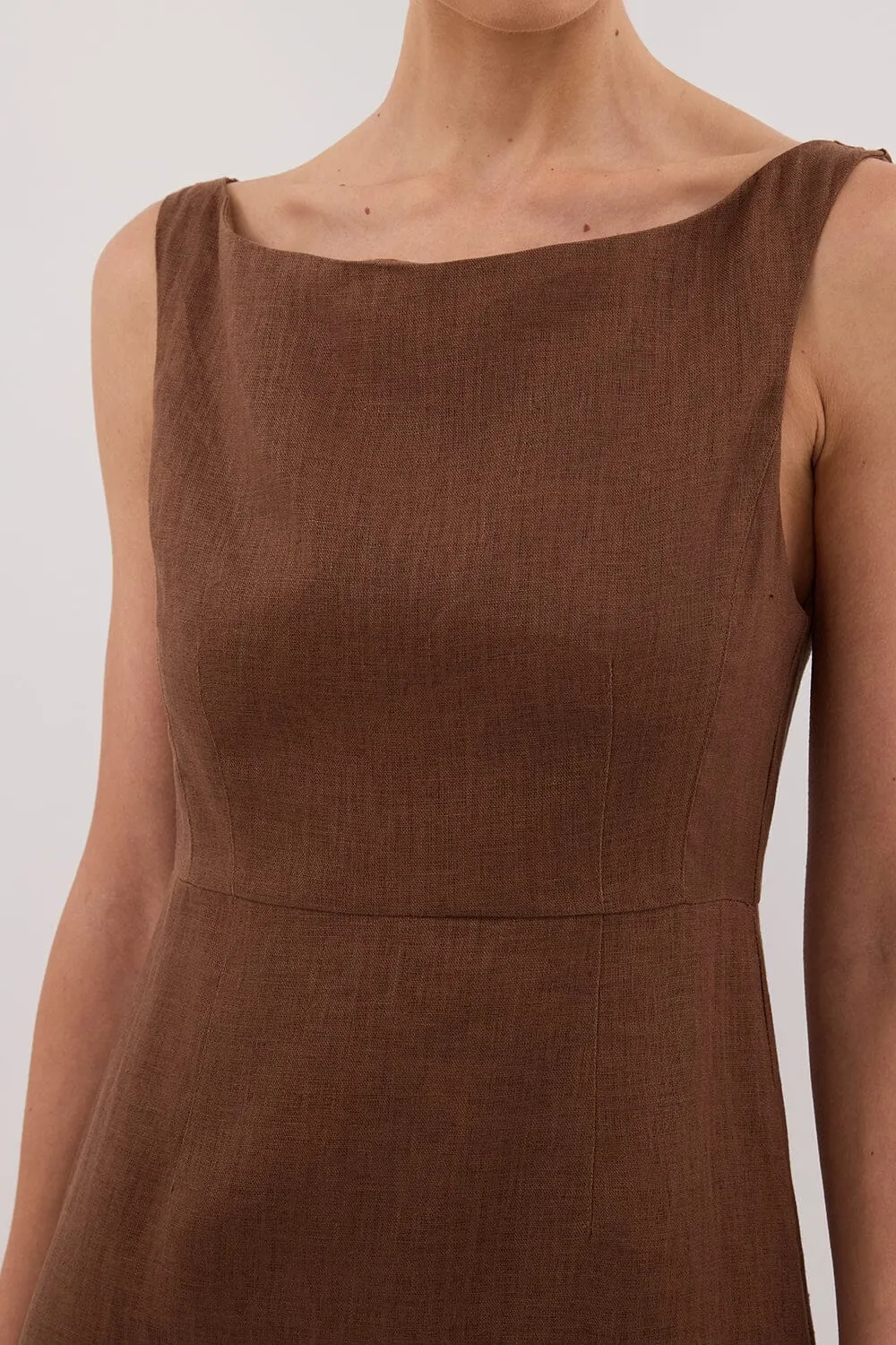 JULE FONDANT LINEN MIDI DRESS