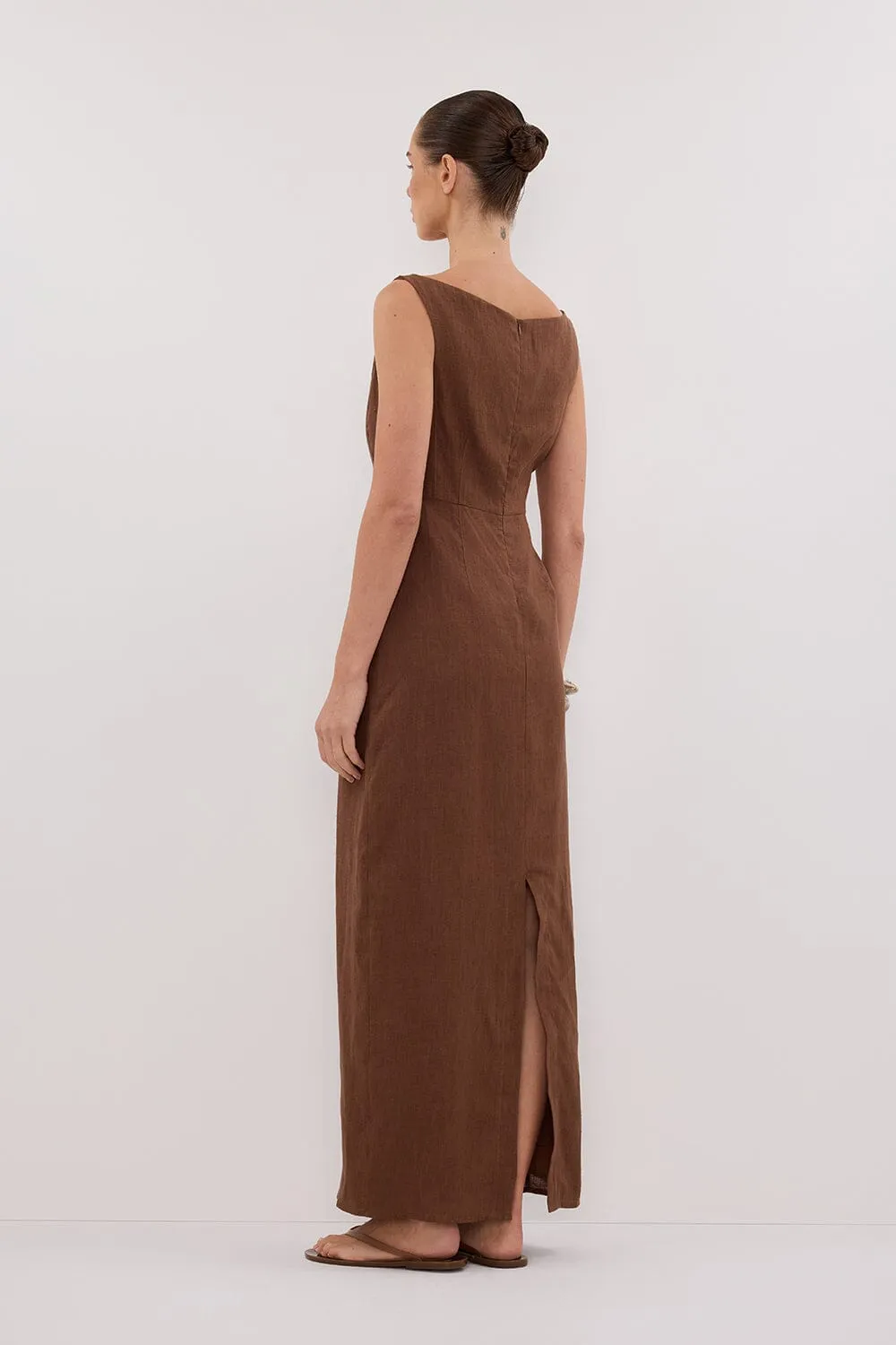JULE FONDANT LINEN MIDI DRESS