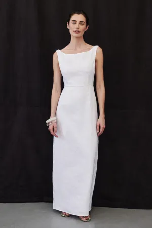 JULE WHITE LINEN MIDI DRESS