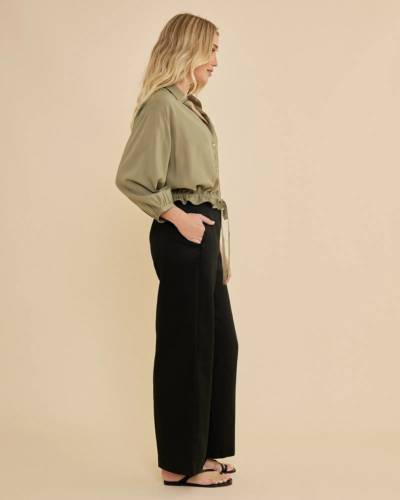 Kate Long Sleeve Top - Olive