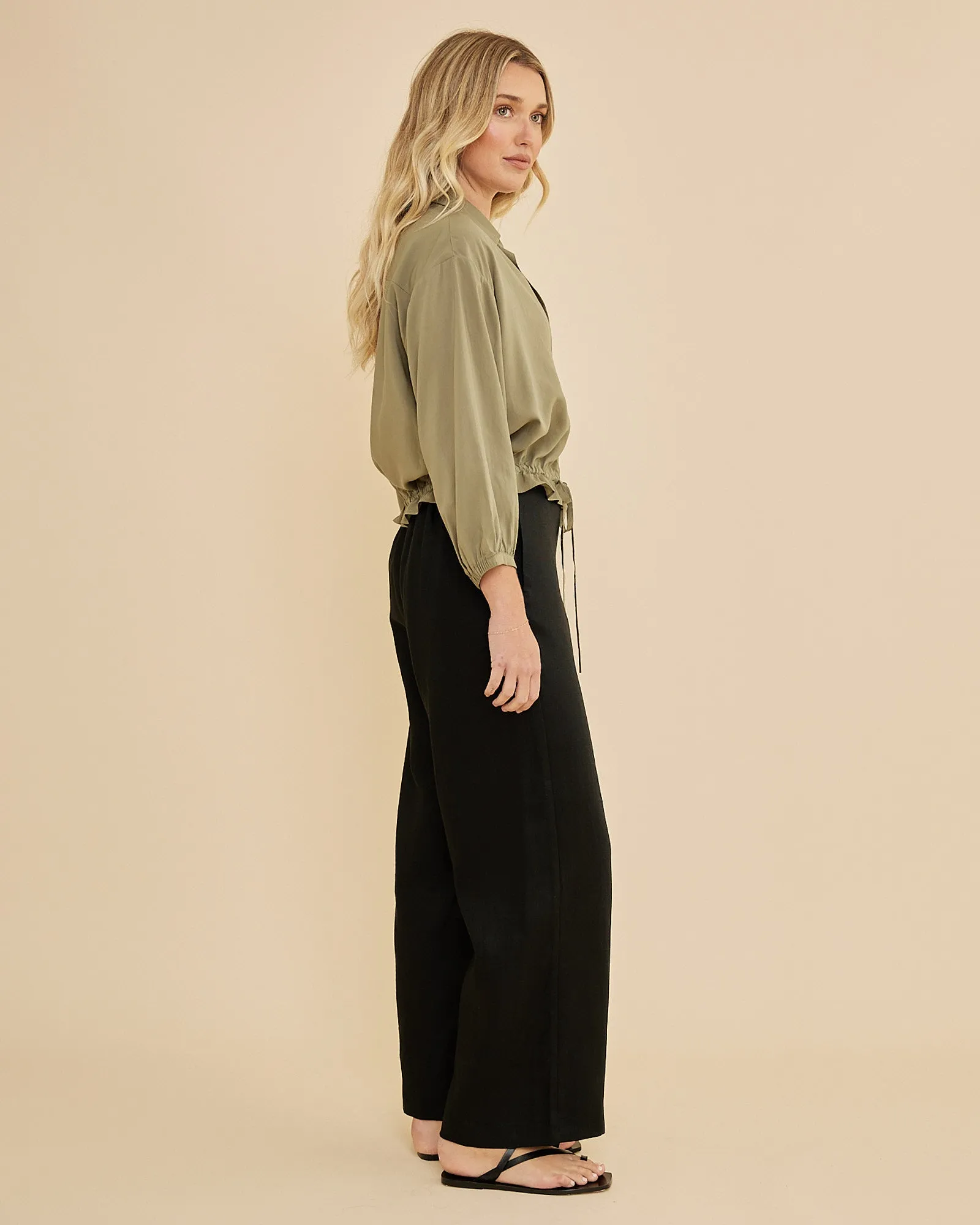 Kate Long Sleeve Top - Olive